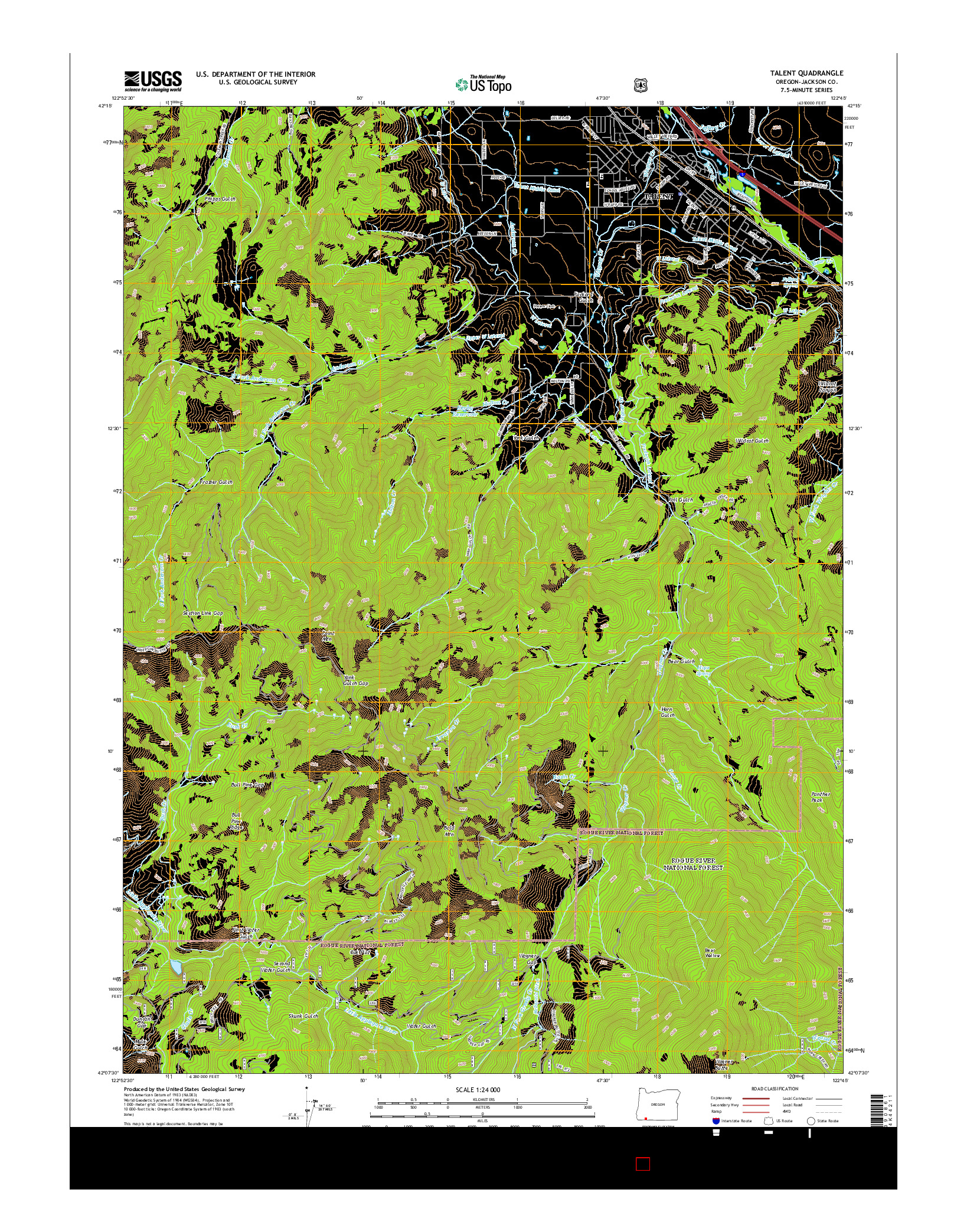 USGS US TOPO 7.5-MINUTE MAP FOR TALENT, OR 2014