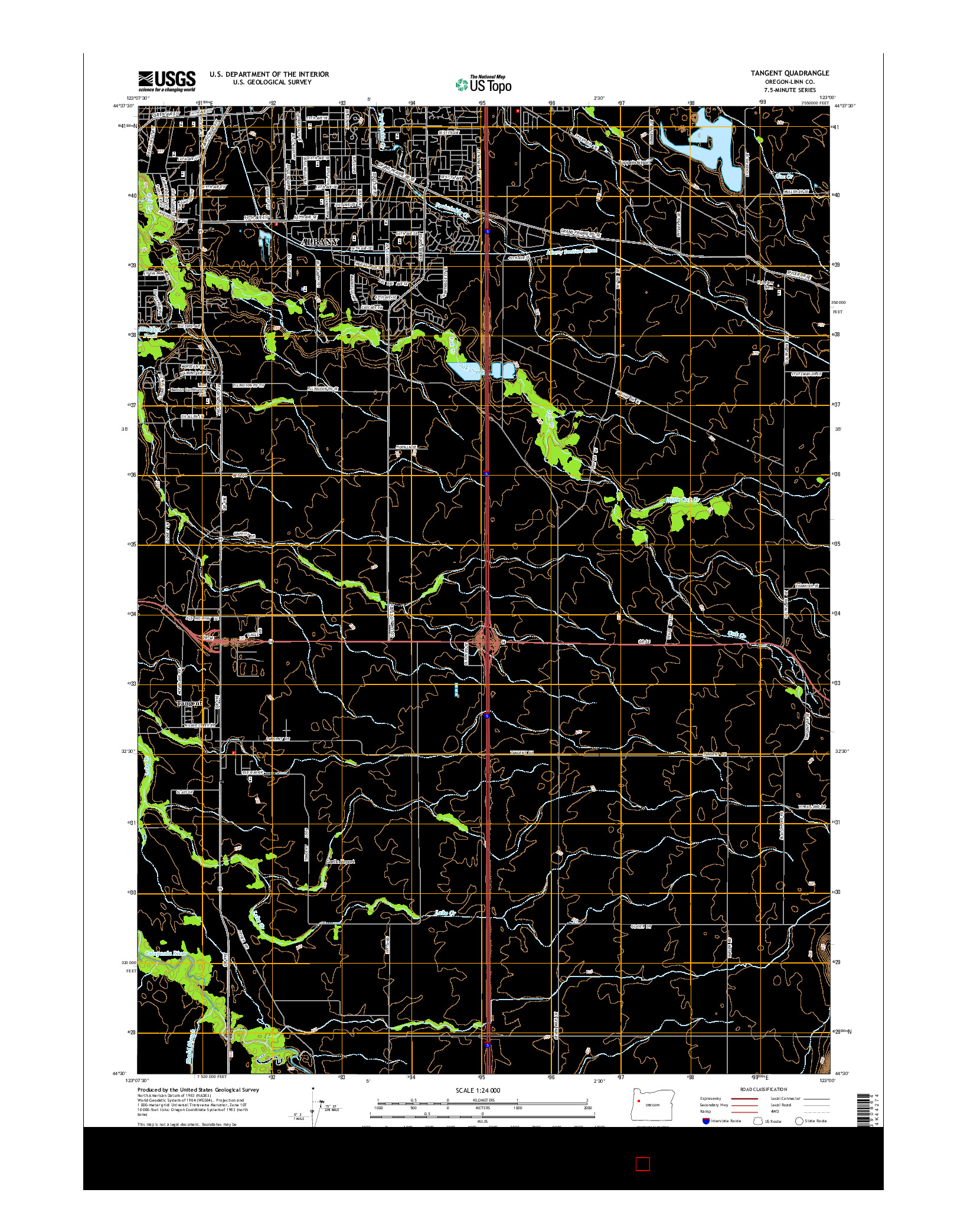 USGS US TOPO 7.5-MINUTE MAP FOR TANGENT, OR 2014