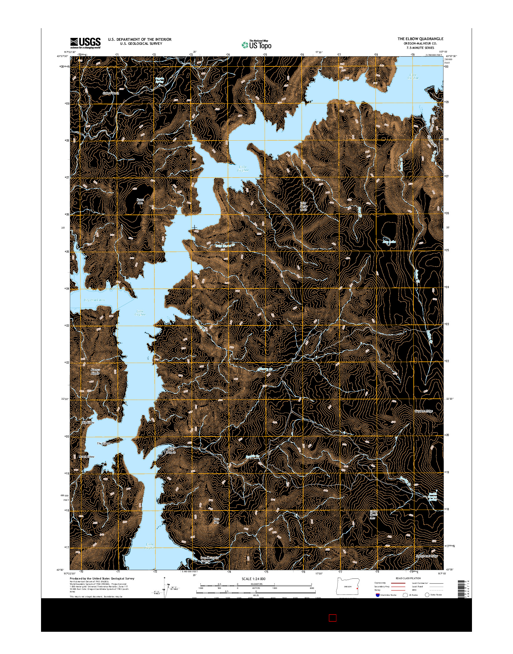 USGS US TOPO 7.5-MINUTE MAP FOR THE ELBOW, OR 2014