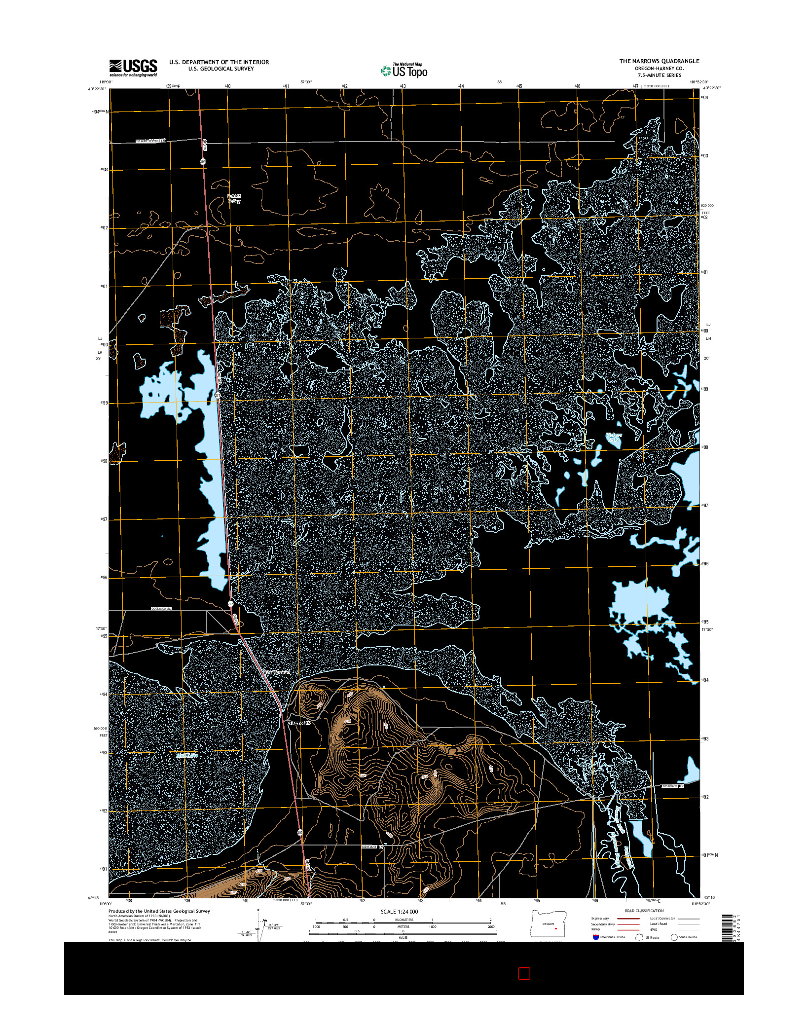 USGS US TOPO 7.5-MINUTE MAP FOR THE NARROWS, OR 2014