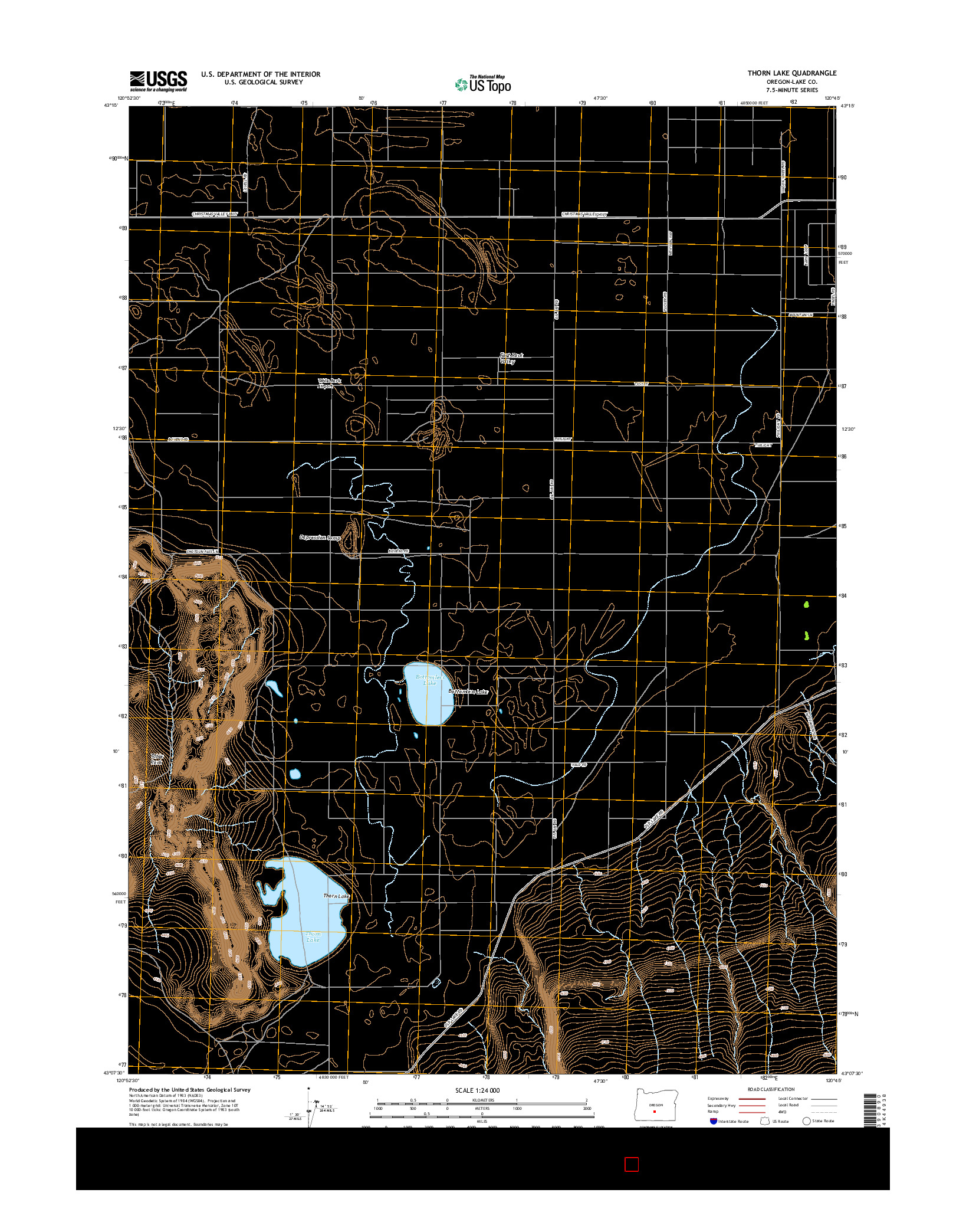 USGS US TOPO 7.5-MINUTE MAP FOR THORN LAKE, OR 2014