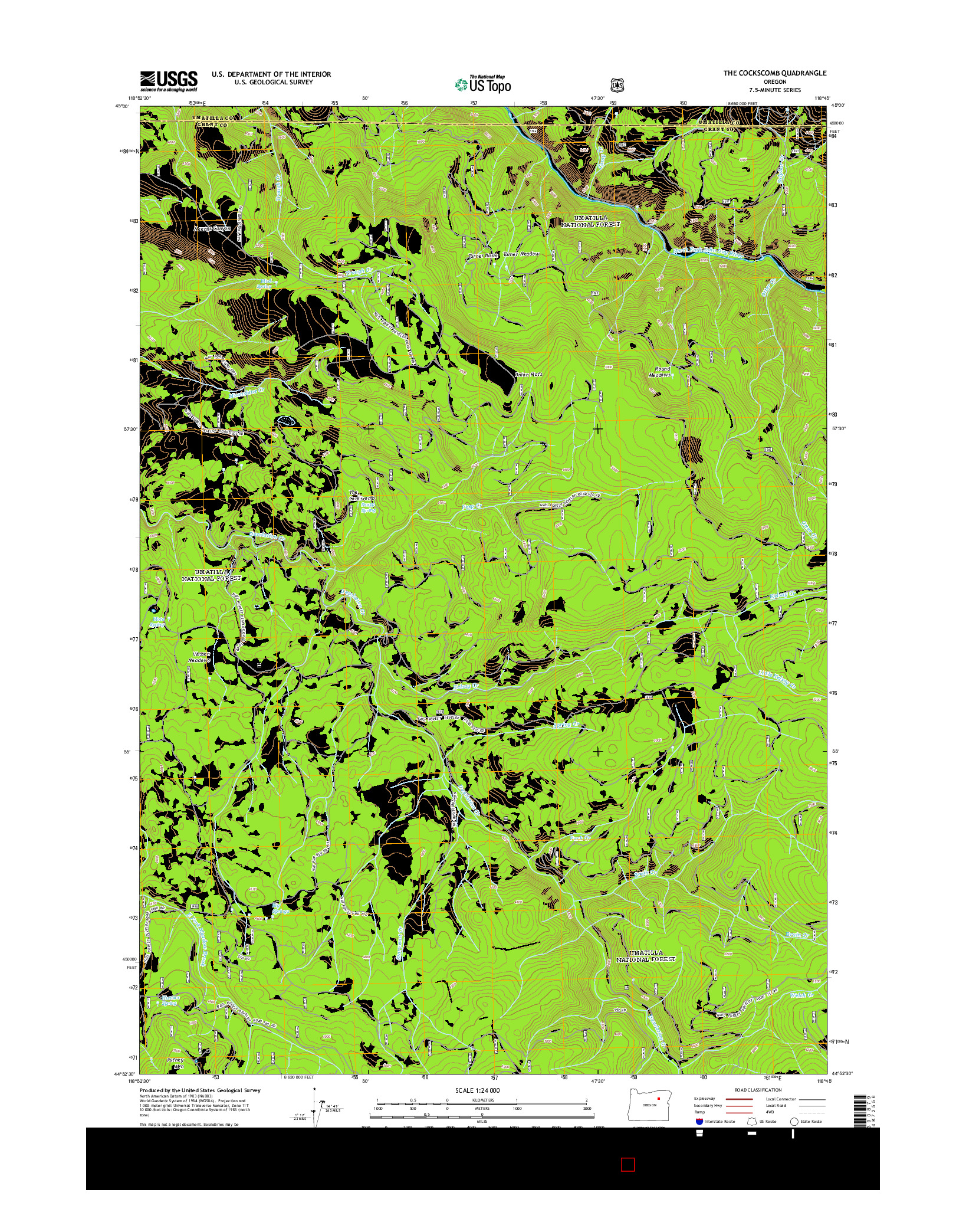 USGS US TOPO 7.5-MINUTE MAP FOR THE COCKSCOMB, OR 2014