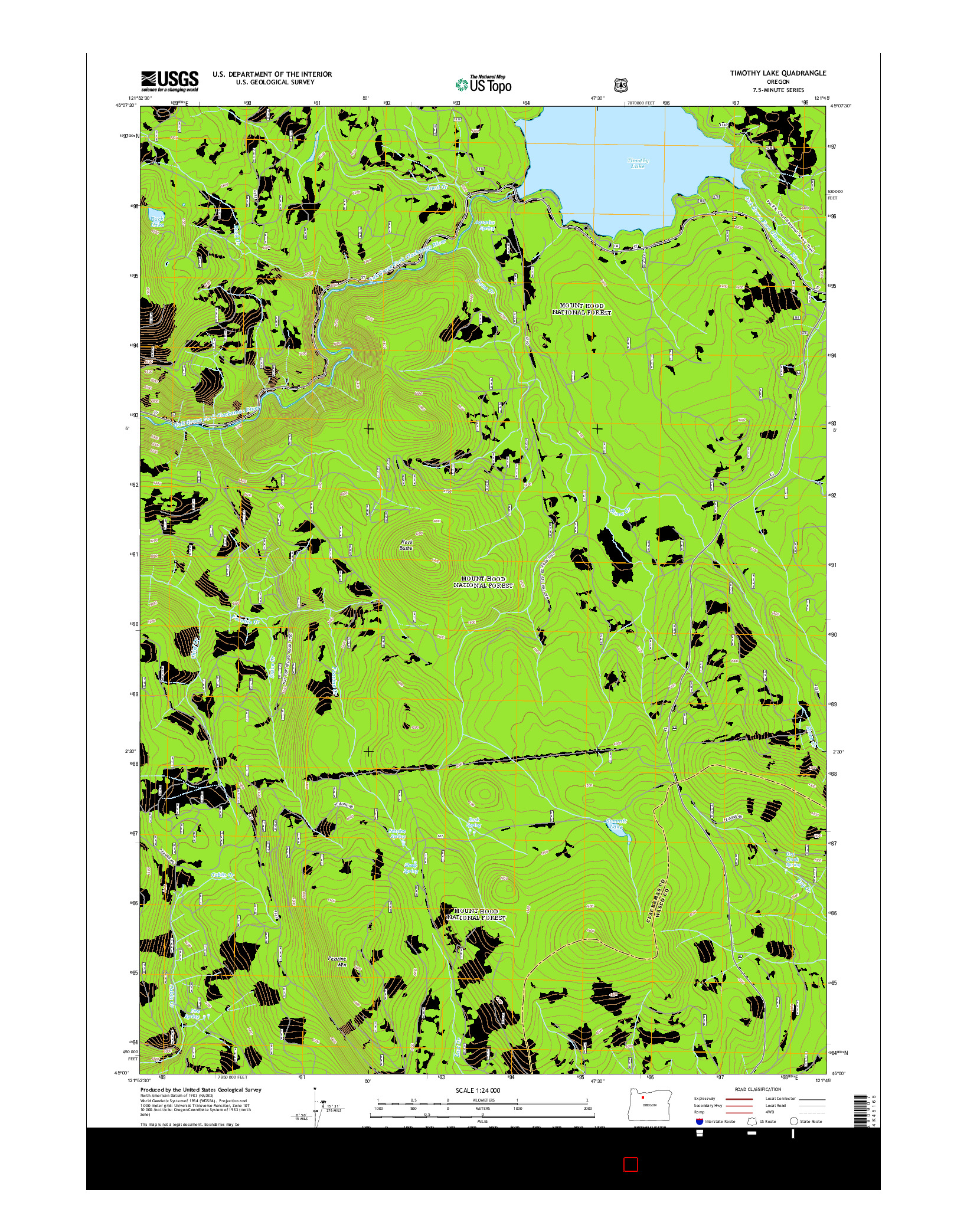 USGS US TOPO 7.5-MINUTE MAP FOR TIMOTHY LAKE, OR 2014