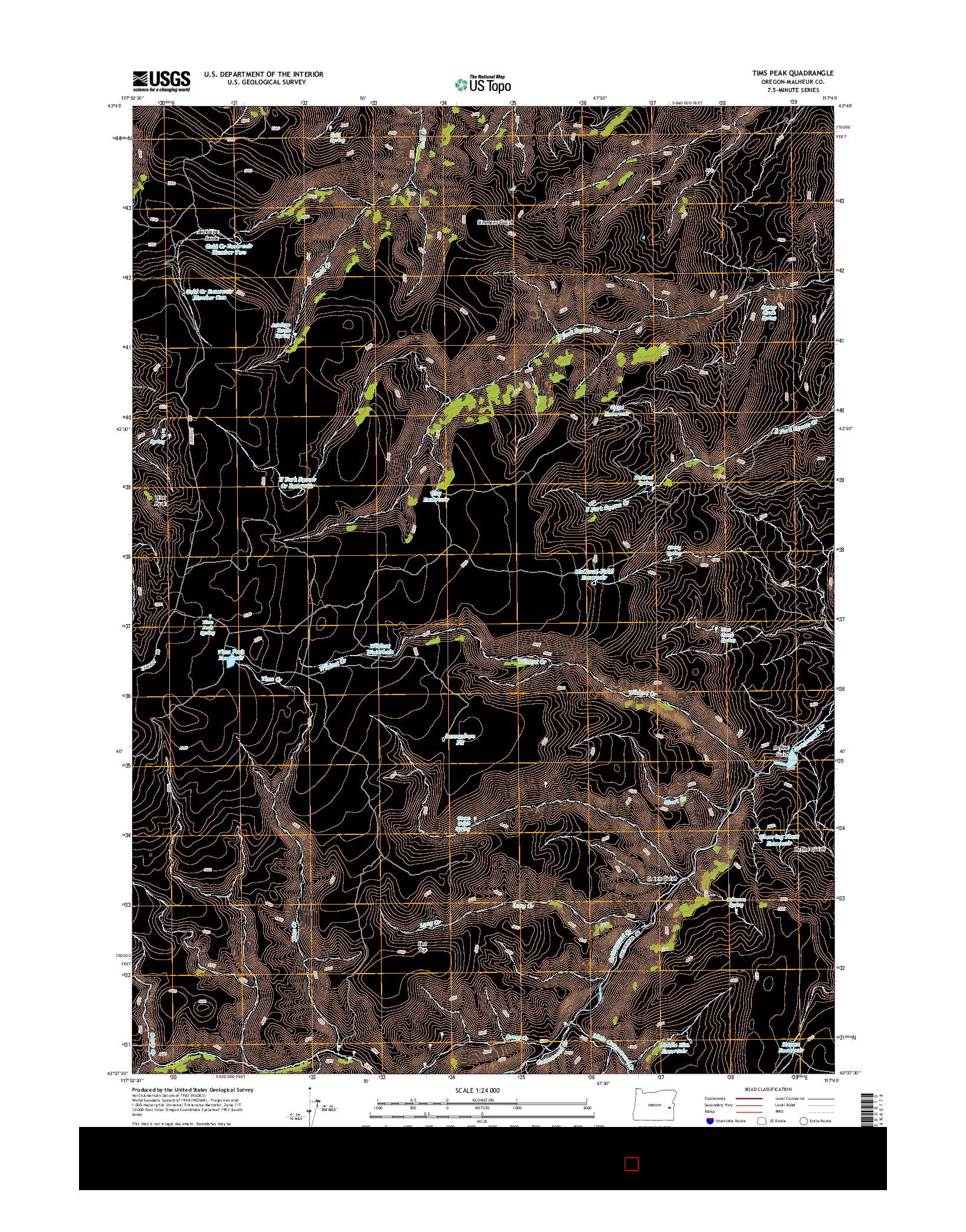 USGS US TOPO 7.5-MINUTE MAP FOR TIMS PEAK, OR 2014