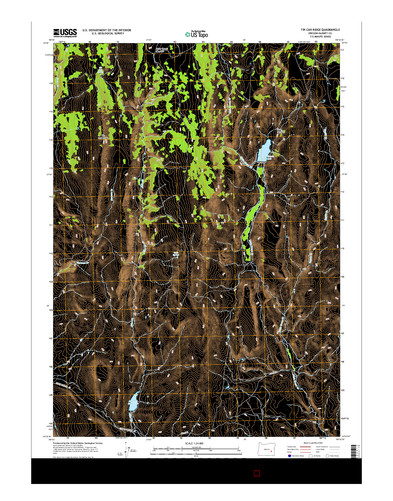 USGS US TOPO 7.5-MINUTE MAP FOR TIN CAN RIDGE, OR 2014