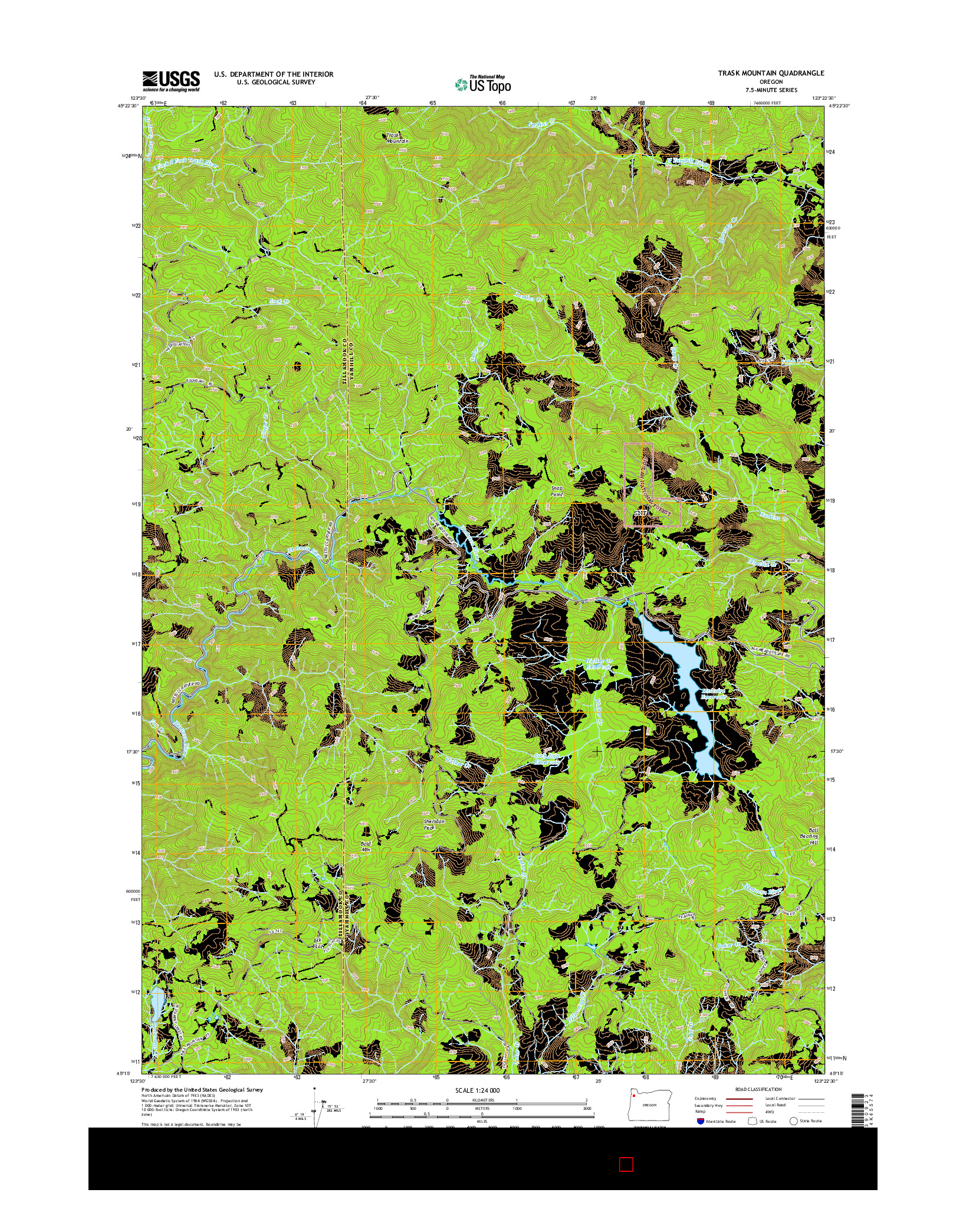 USGS US TOPO 7.5-MINUTE MAP FOR TRASK MOUNTAIN, OR 2014