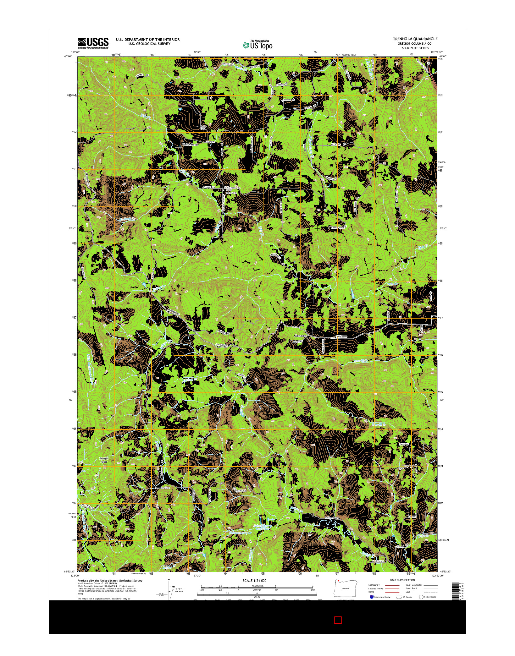 USGS US TOPO 7.5-MINUTE MAP FOR TRENHOLM, OR 2014