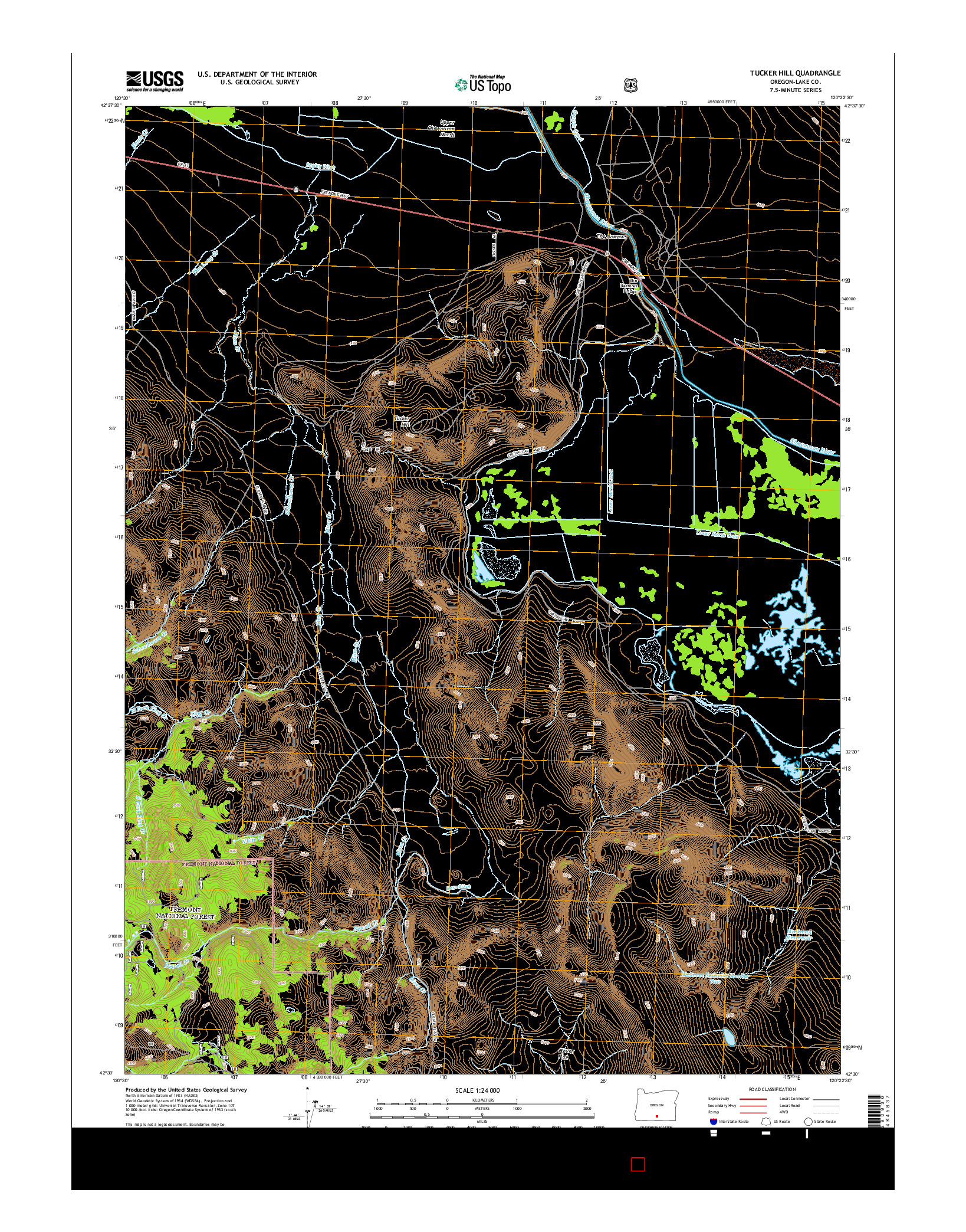 USGS US TOPO 7.5-MINUTE MAP FOR TUCKER HILL, OR 2014