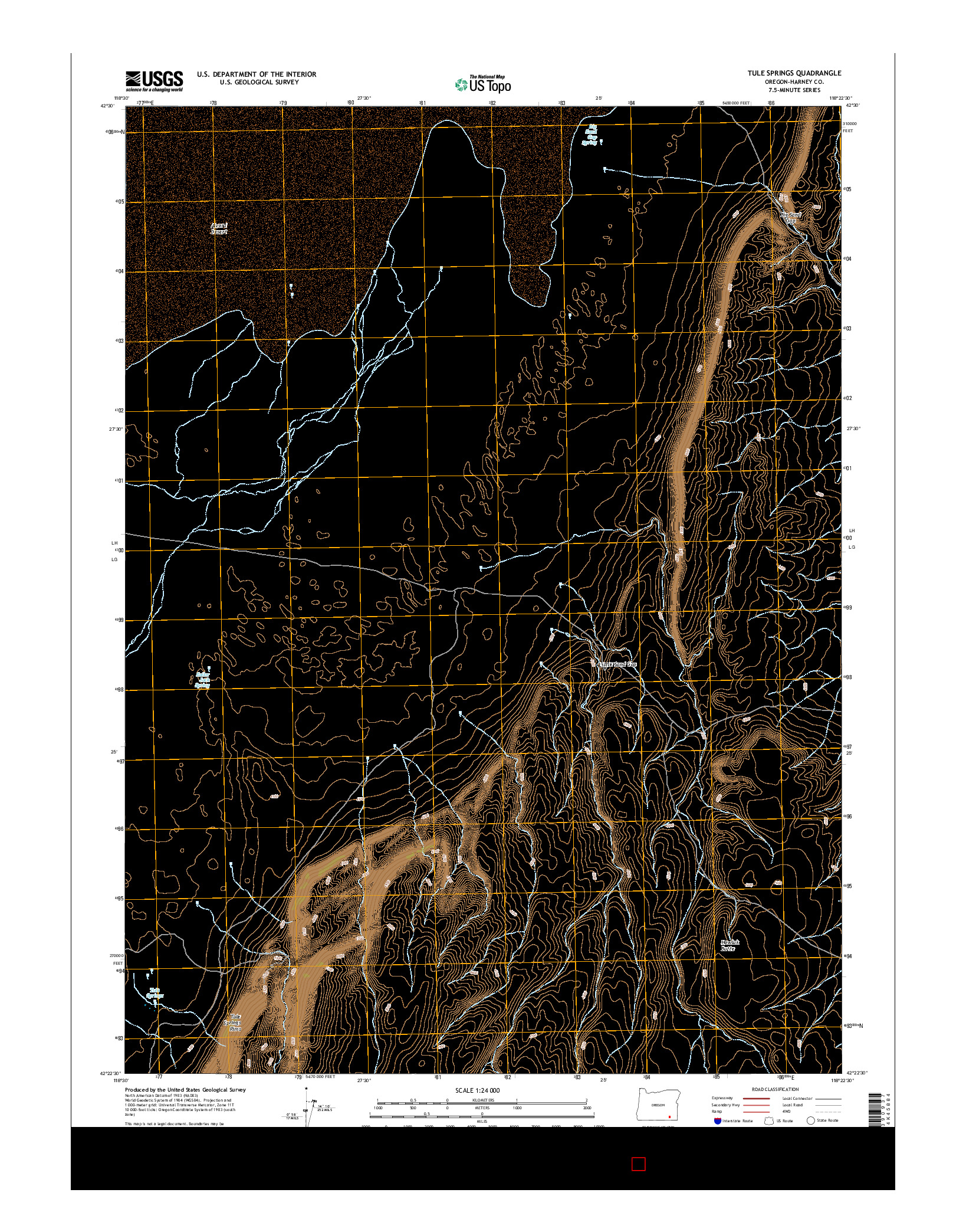 USGS US TOPO 7.5-MINUTE MAP FOR TULE SPRINGS, OR 2014