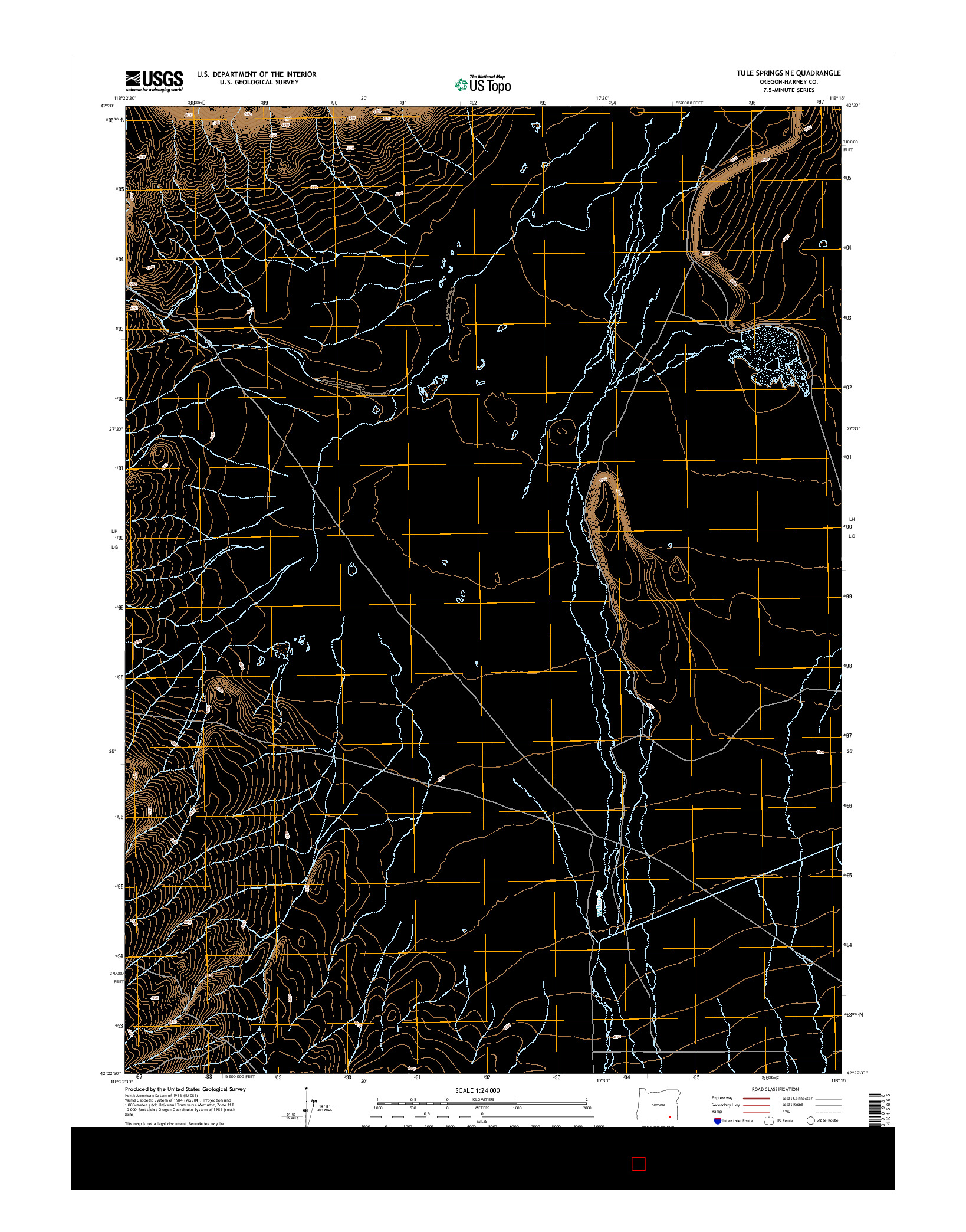 USGS US TOPO 7.5-MINUTE MAP FOR TULE SPRINGS NE, OR 2014