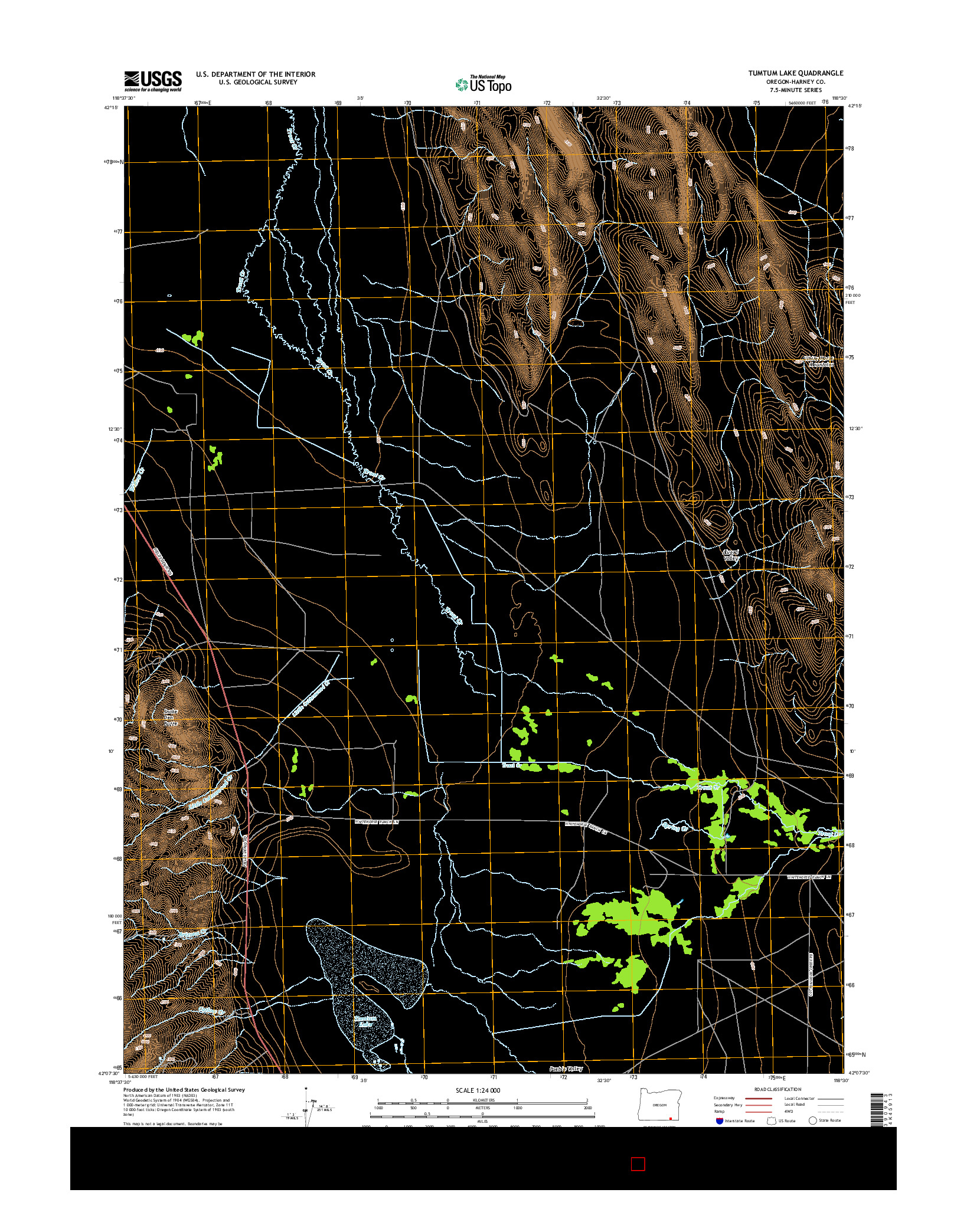 USGS US TOPO 7.5-MINUTE MAP FOR TUMTUM LAKE, OR 2014