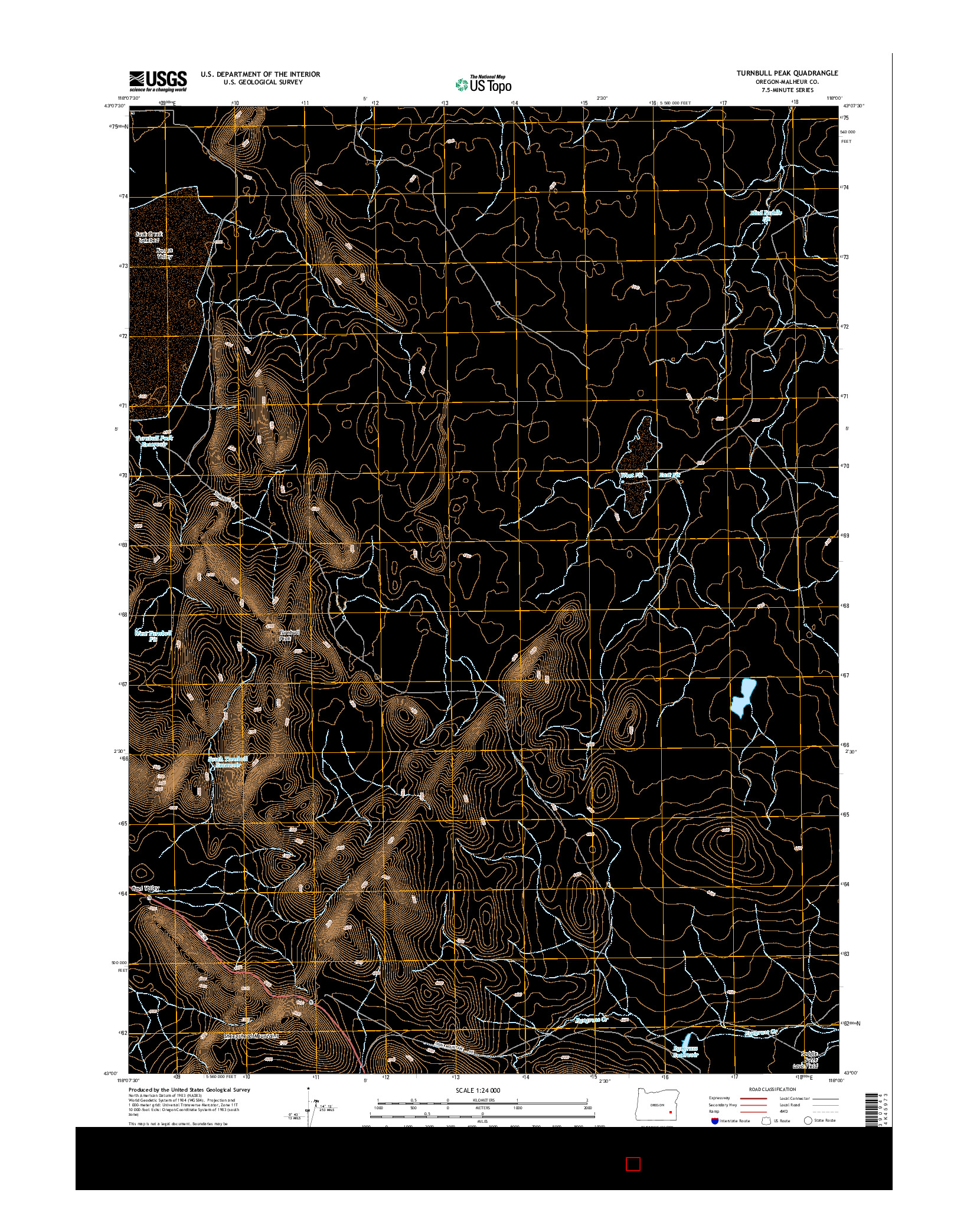 USGS US TOPO 7.5-MINUTE MAP FOR TURNBULL PEAK, OR 2014