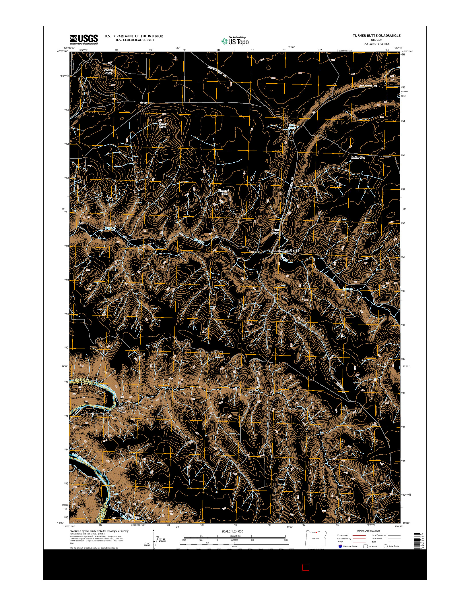 USGS US TOPO 7.5-MINUTE MAP FOR TURNER BUTTE, OR 2014