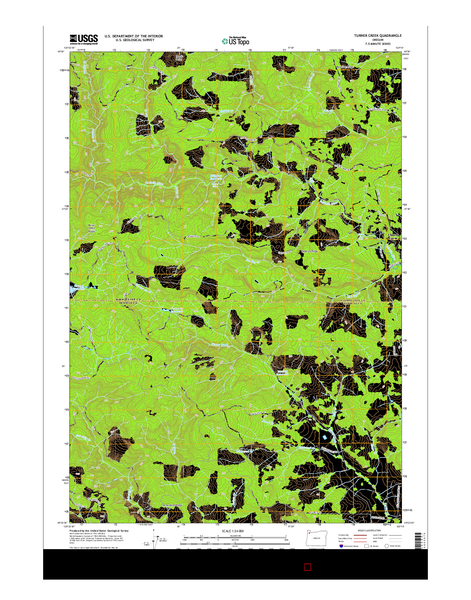 USGS US TOPO 7.5-MINUTE MAP FOR TURNER CREEK, OR 2014