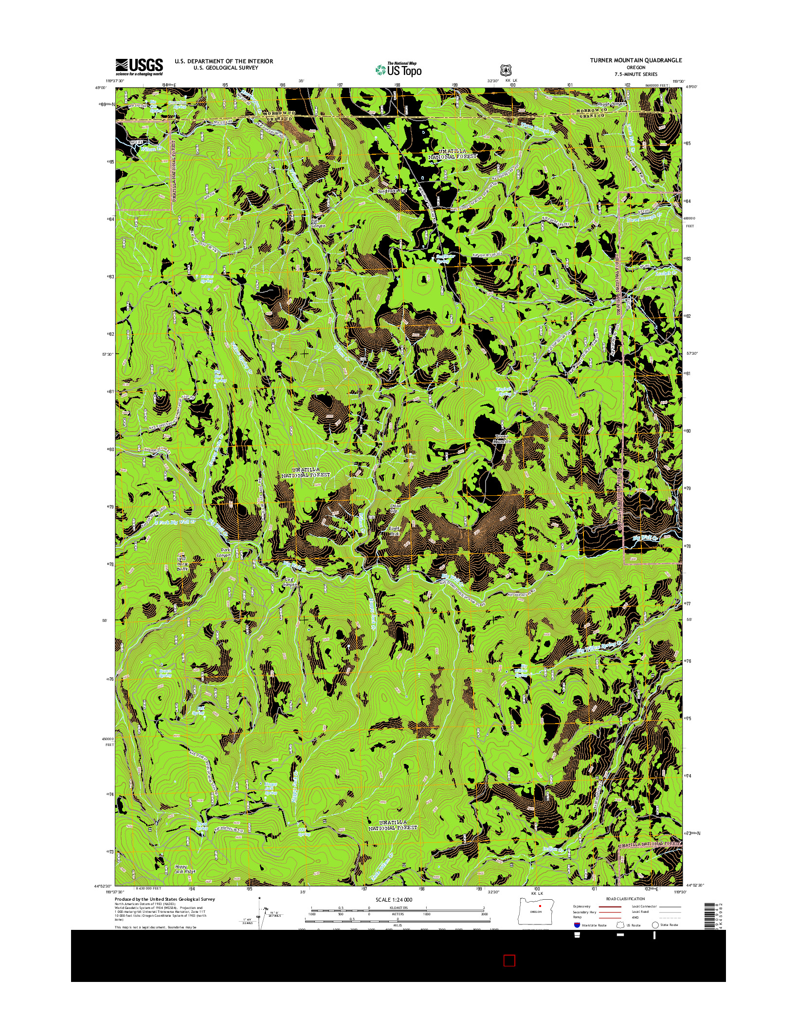 USGS US TOPO 7.5-MINUTE MAP FOR TURNER MOUNTAIN, OR 2014