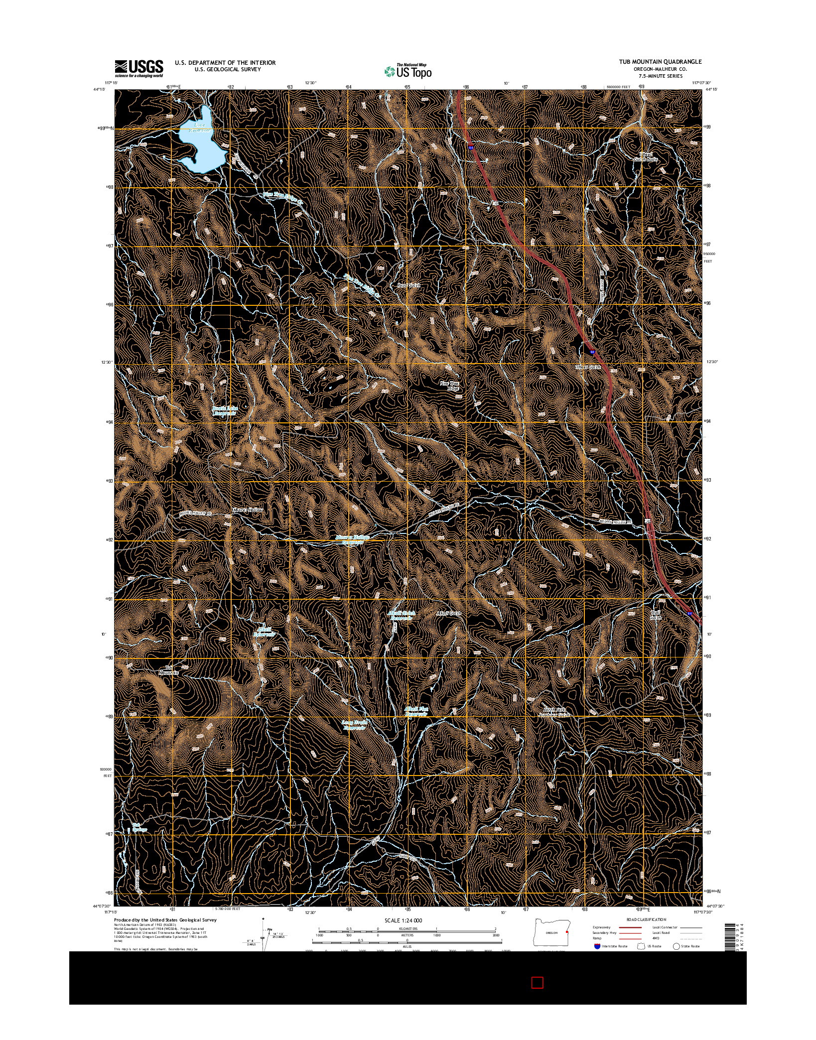 USGS US TOPO 7.5-MINUTE MAP FOR TUB MOUNTAIN, OR 2014