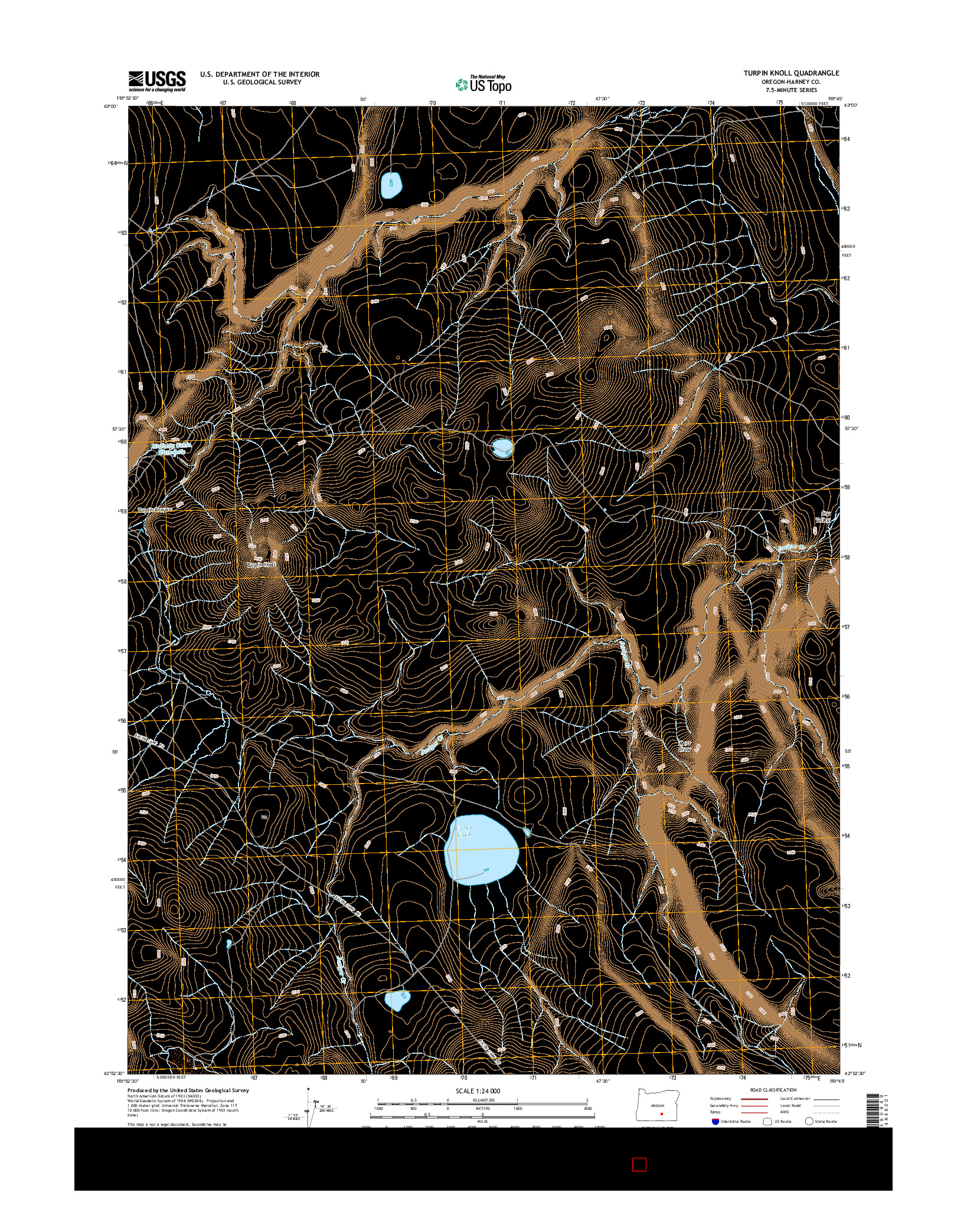 USGS US TOPO 7.5-MINUTE MAP FOR TURPIN KNOLL, OR 2014