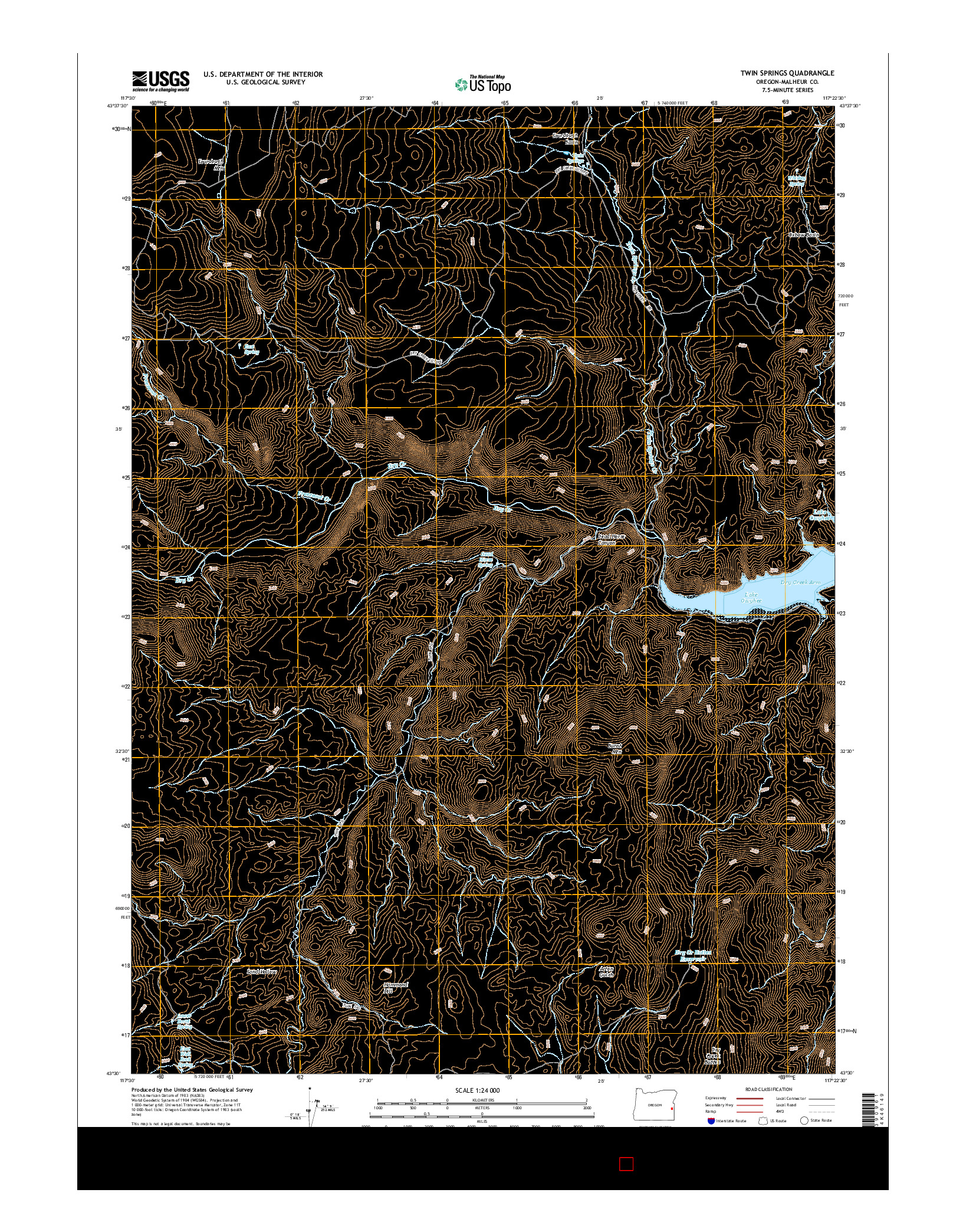 USGS US TOPO 7.5-MINUTE MAP FOR TWIN SPRINGS, OR 2014