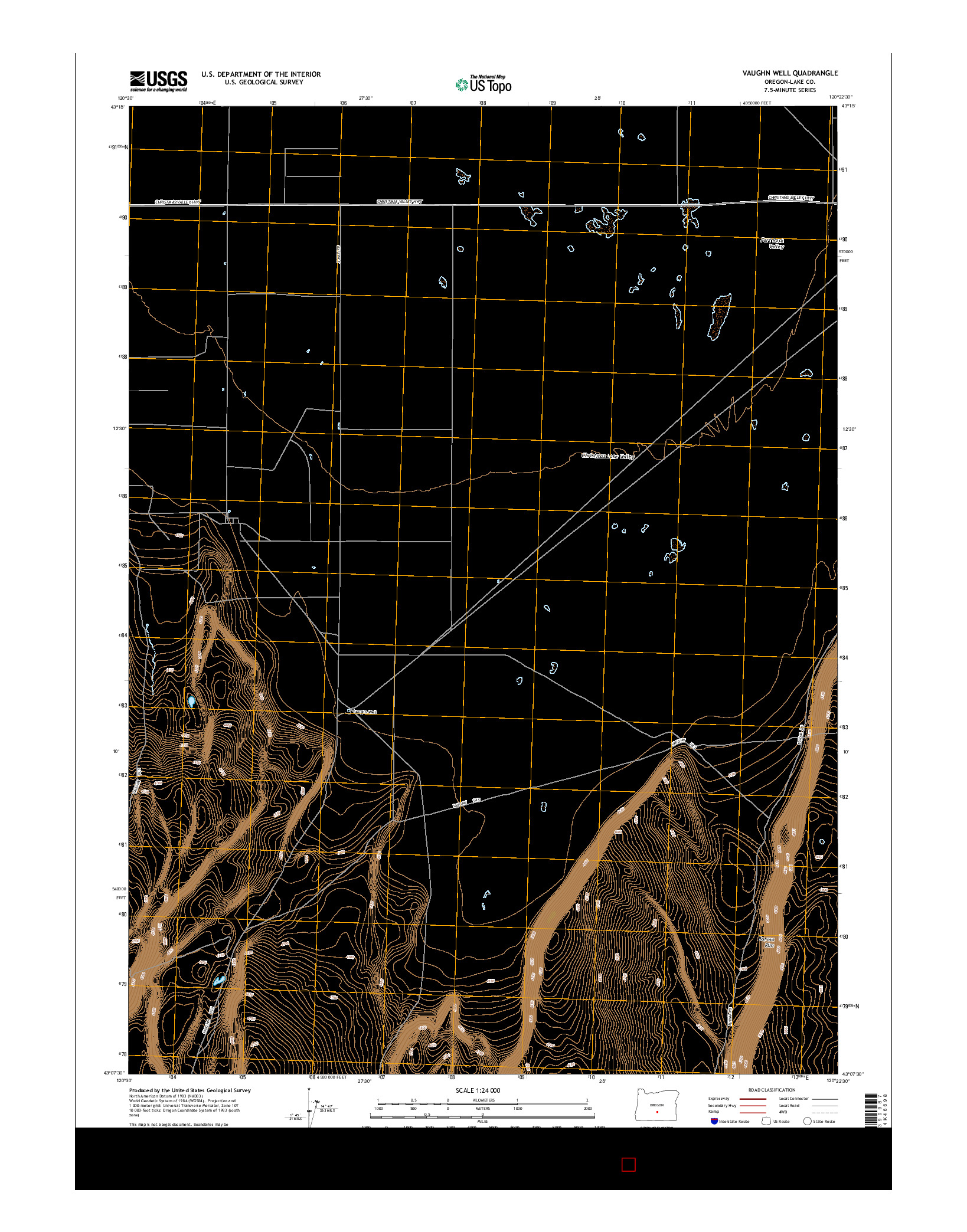 USGS US TOPO 7.5-MINUTE MAP FOR VAUGHN WELL, OR 2014