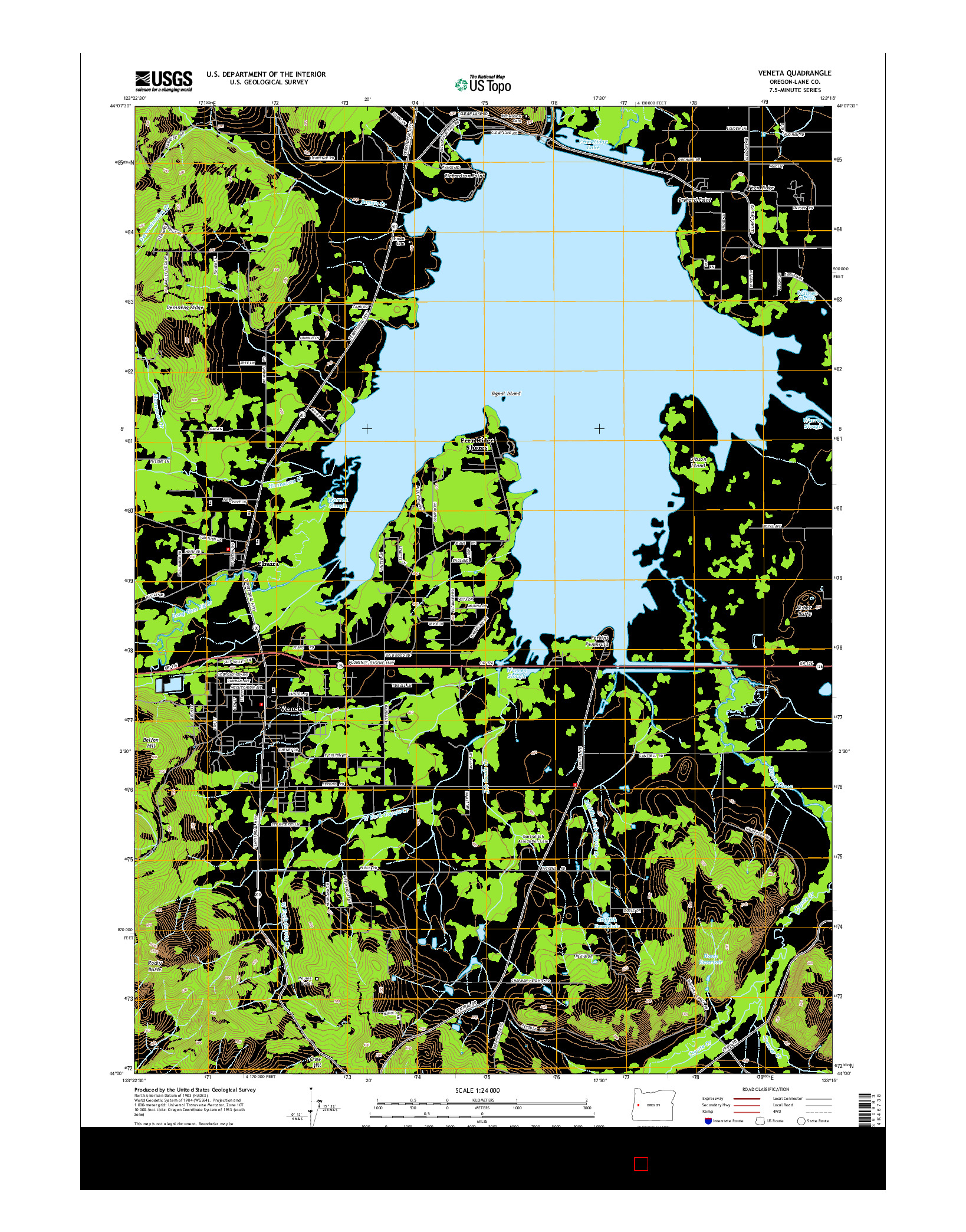 USGS US TOPO 7.5-MINUTE MAP FOR VENETA, OR 2014