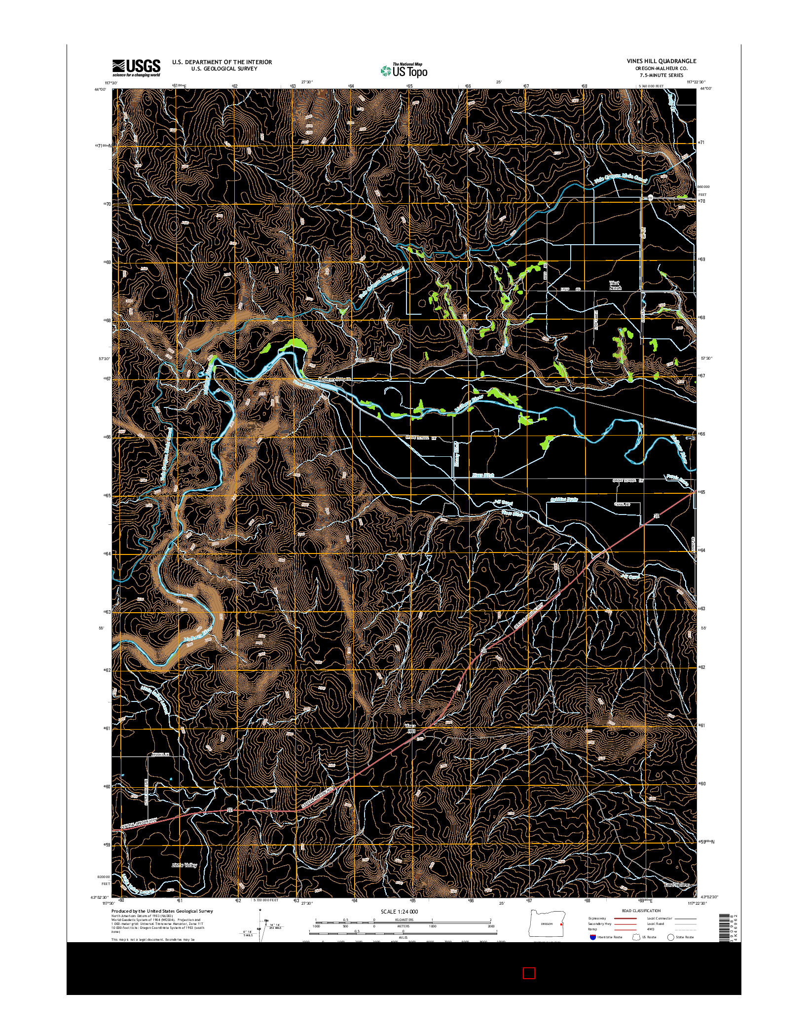 USGS US TOPO 7.5-MINUTE MAP FOR VINES HILL, OR 2014