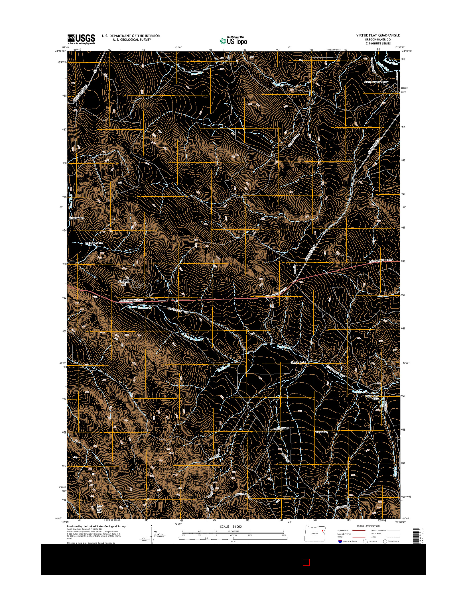 USGS US TOPO 7.5-MINUTE MAP FOR VIRTUE FLAT, OR 2014