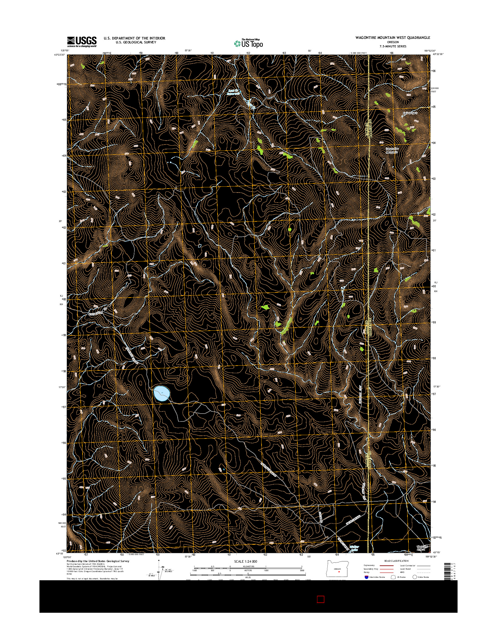 USGS US TOPO 7.5-MINUTE MAP FOR WAGONTIRE MOUNTAIN WEST, OR 2014