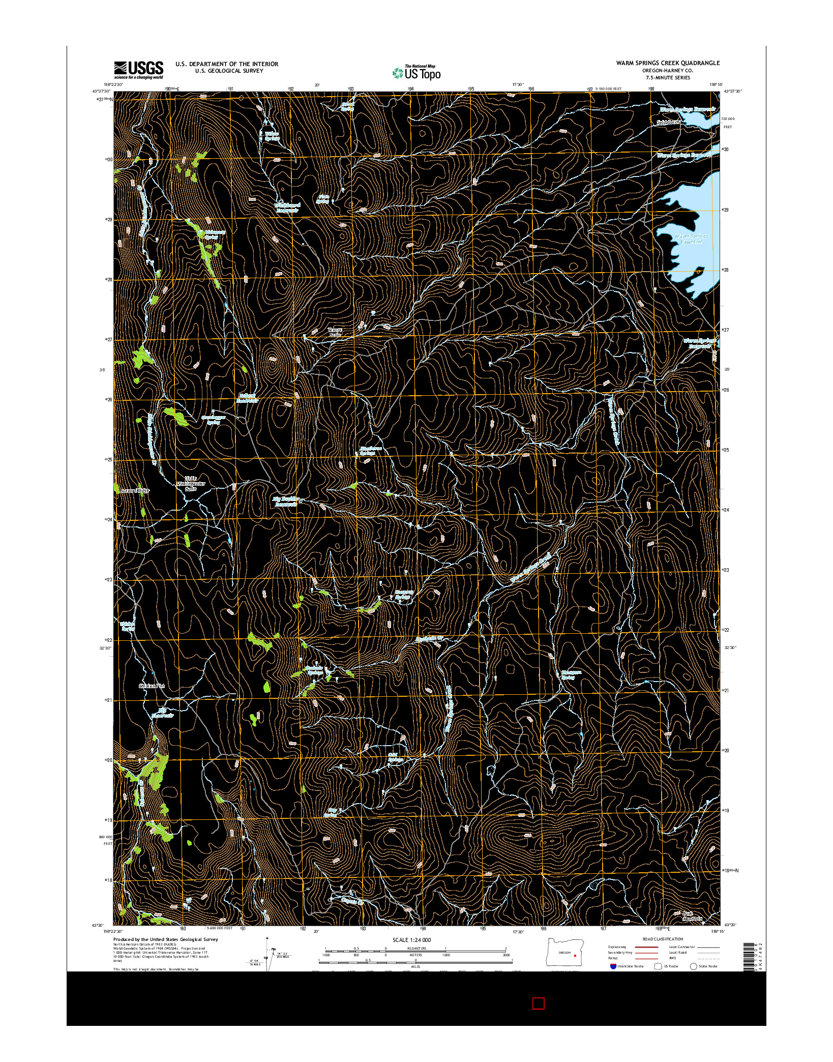 USGS US TOPO 7.5-MINUTE MAP FOR WARM SPRINGS CREEK, OR 2014