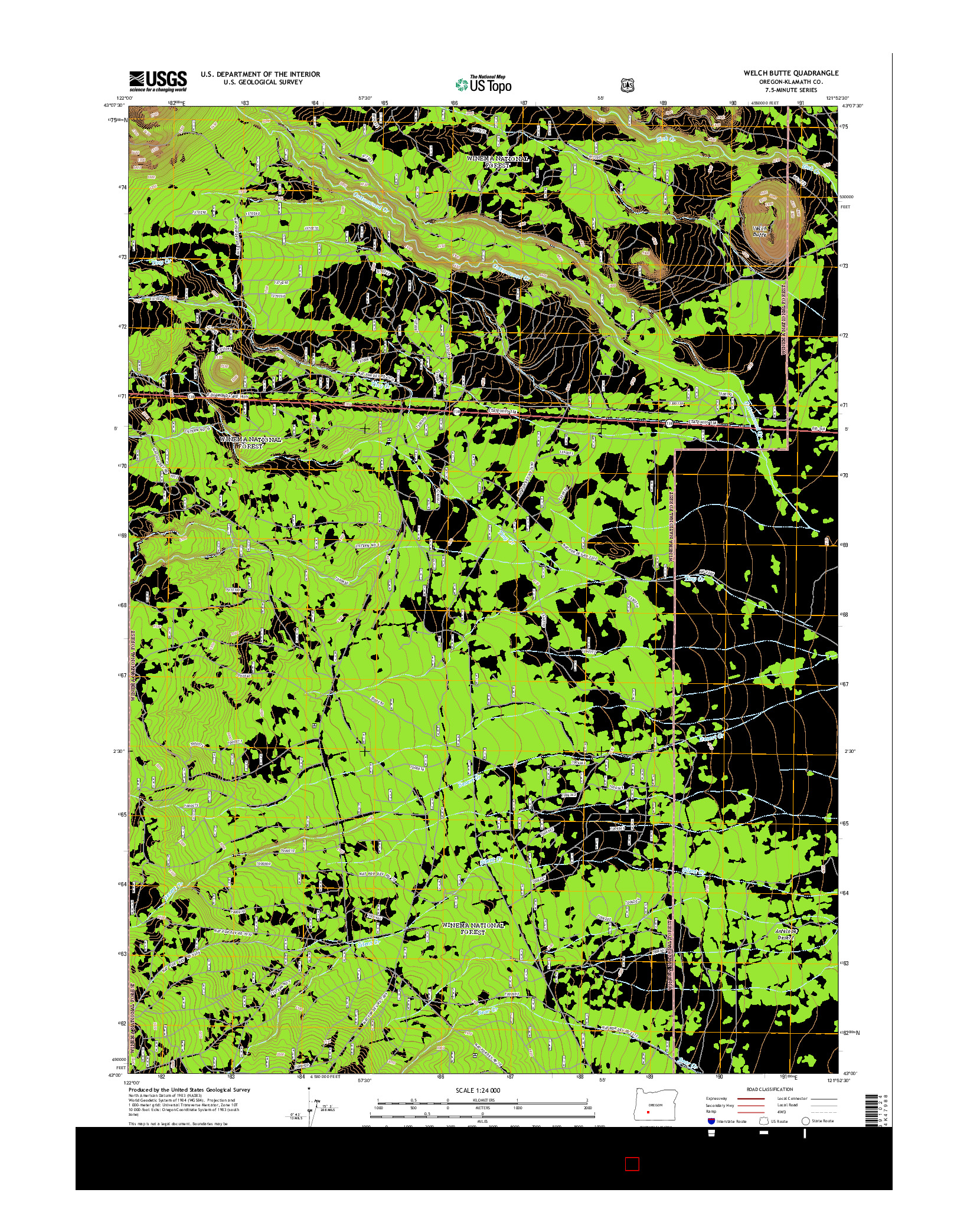 USGS US TOPO 7.5-MINUTE MAP FOR WELCH BUTTE, OR 2014