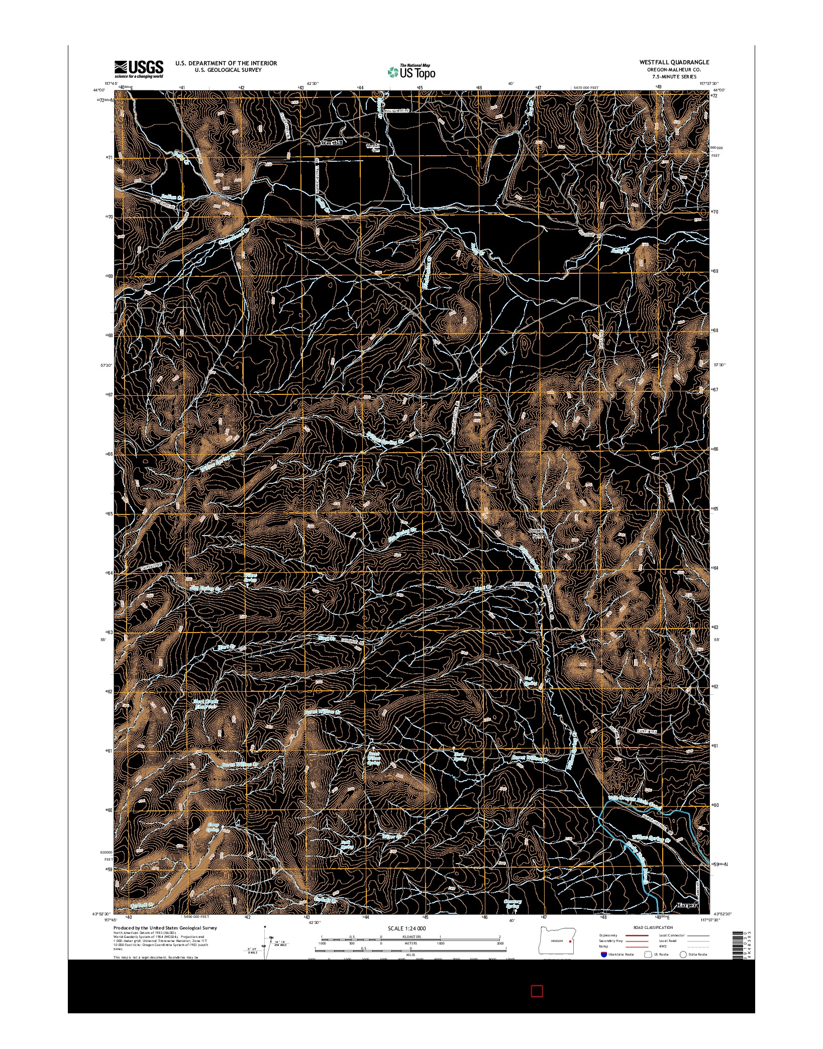 USGS US TOPO 7.5-MINUTE MAP FOR WESTFALL, OR 2014