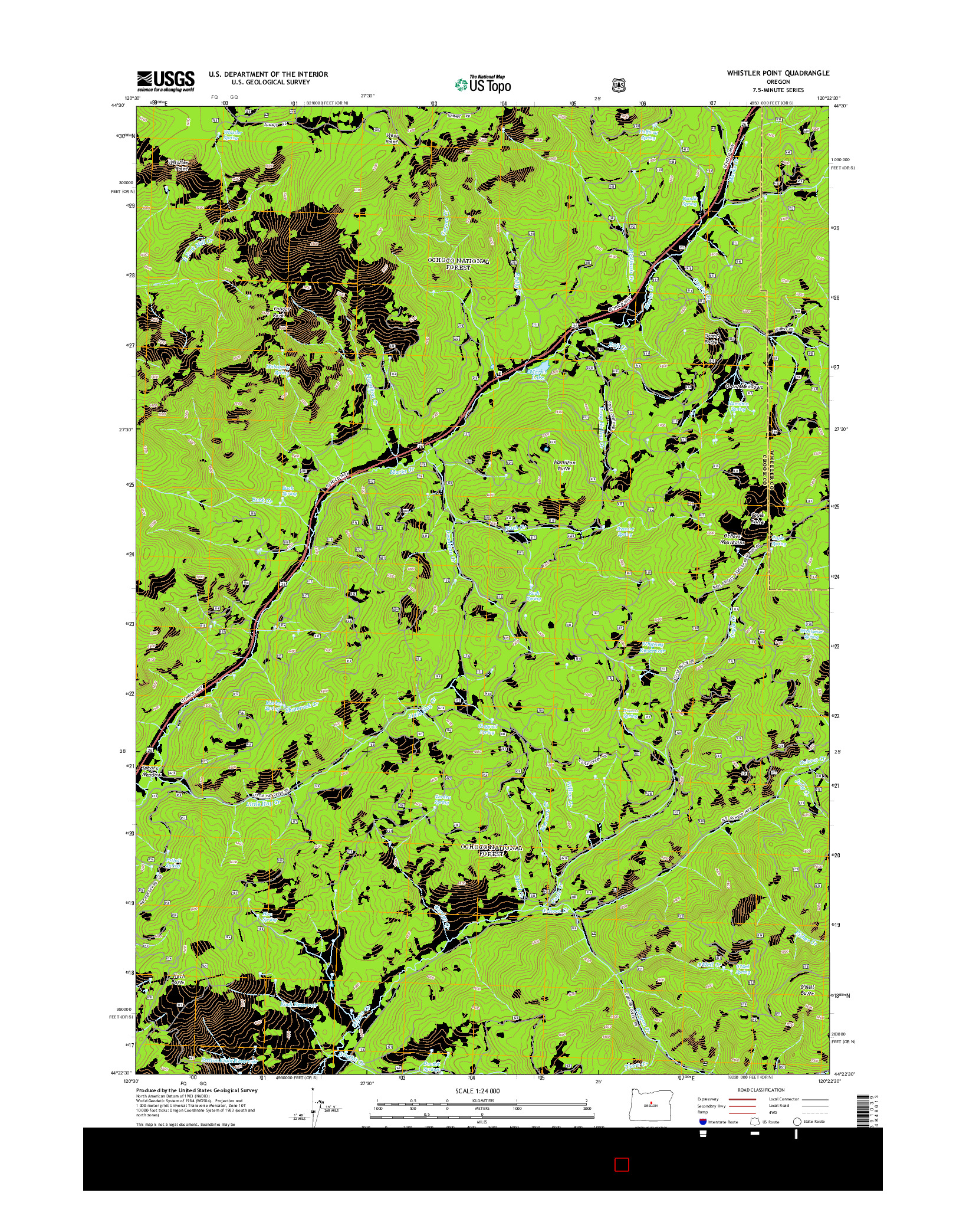 USGS US TOPO 7.5-MINUTE MAP FOR WHISTLER POINT, OR 2014