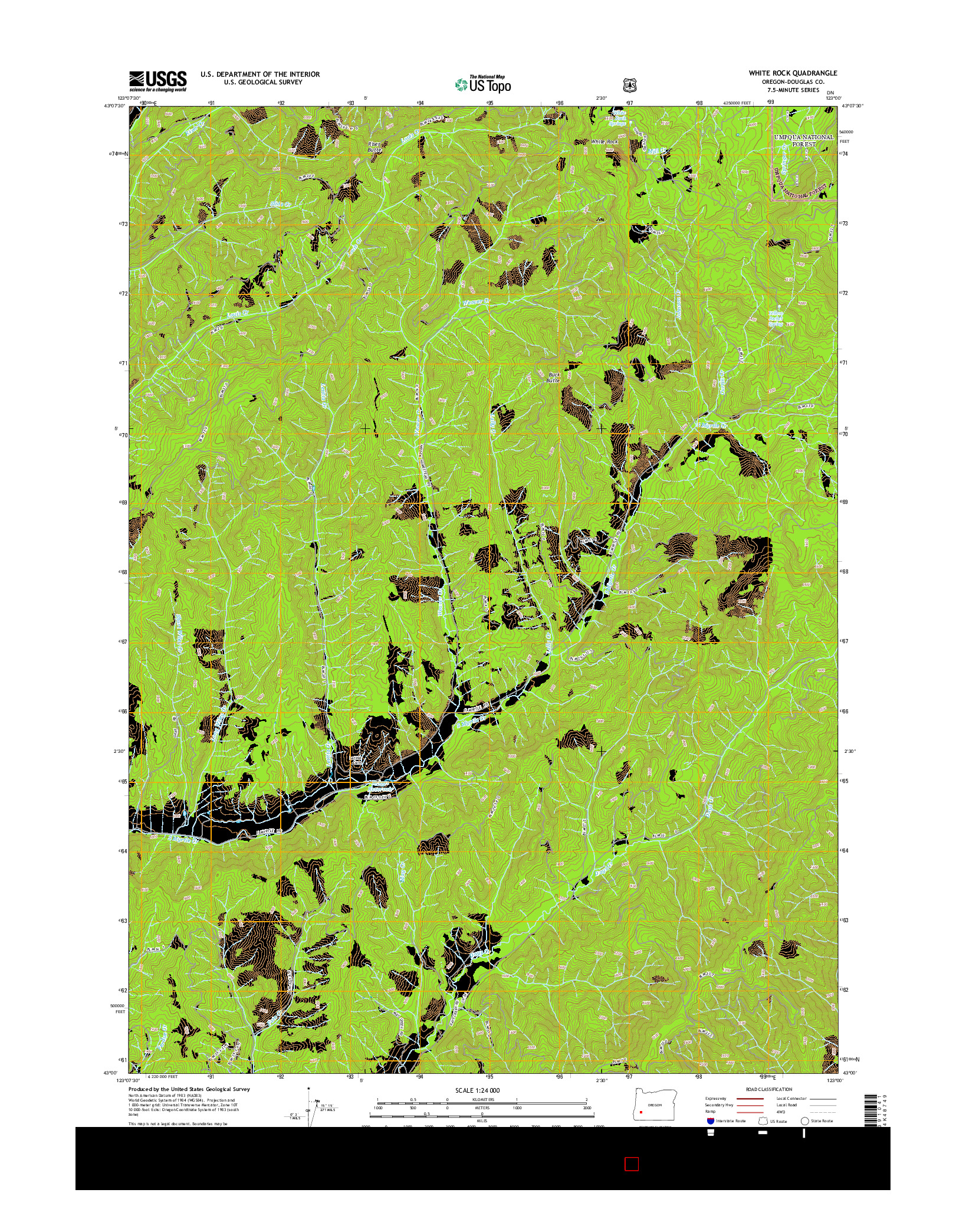 USGS US TOPO 7.5-MINUTE MAP FOR WHITE ROCK, OR 2014