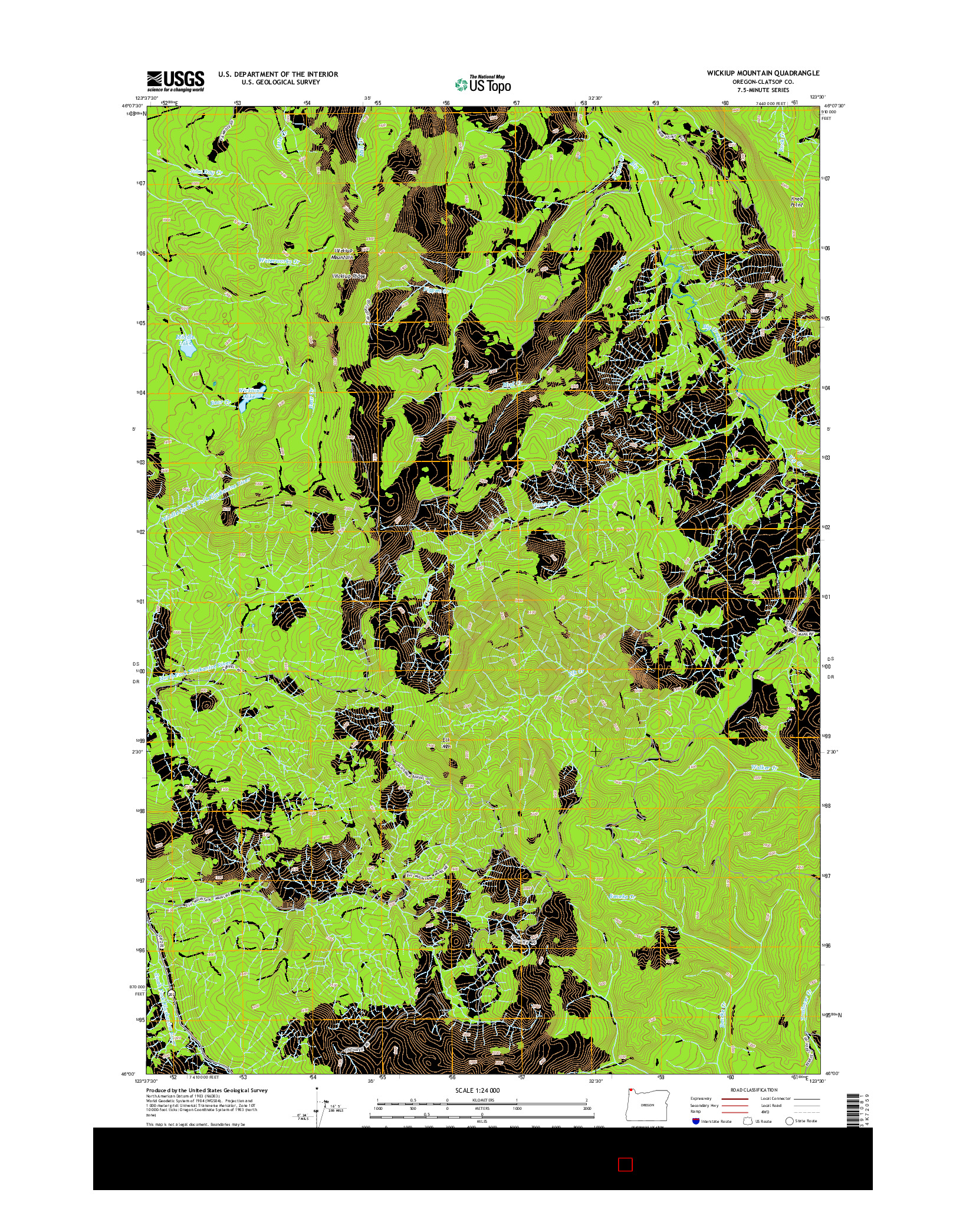 USGS US TOPO 7.5-MINUTE MAP FOR WICKIUP MOUNTAIN, OR 2014