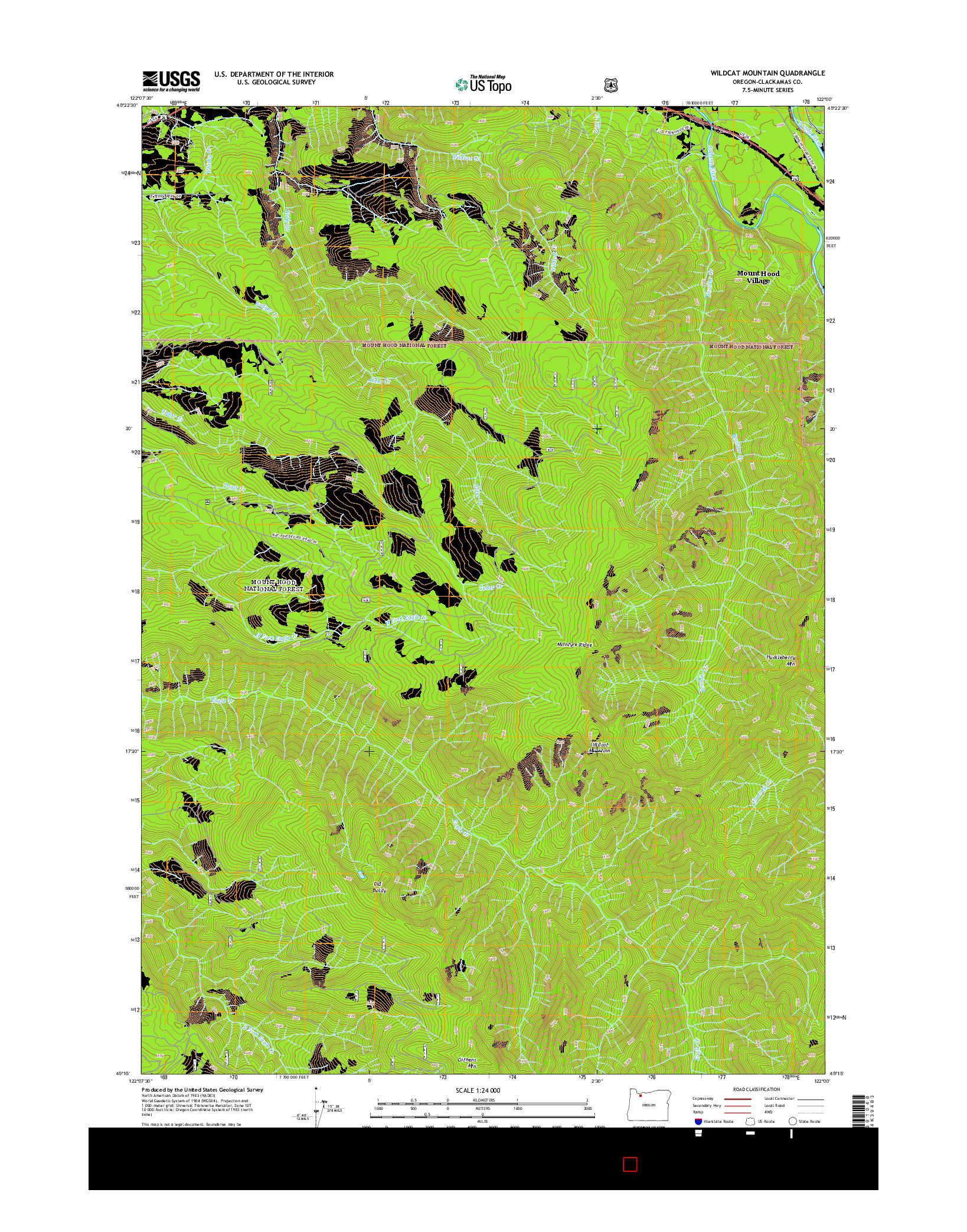 USGS US TOPO 7.5-MINUTE MAP FOR WILDCAT MOUNTAIN, OR 2014