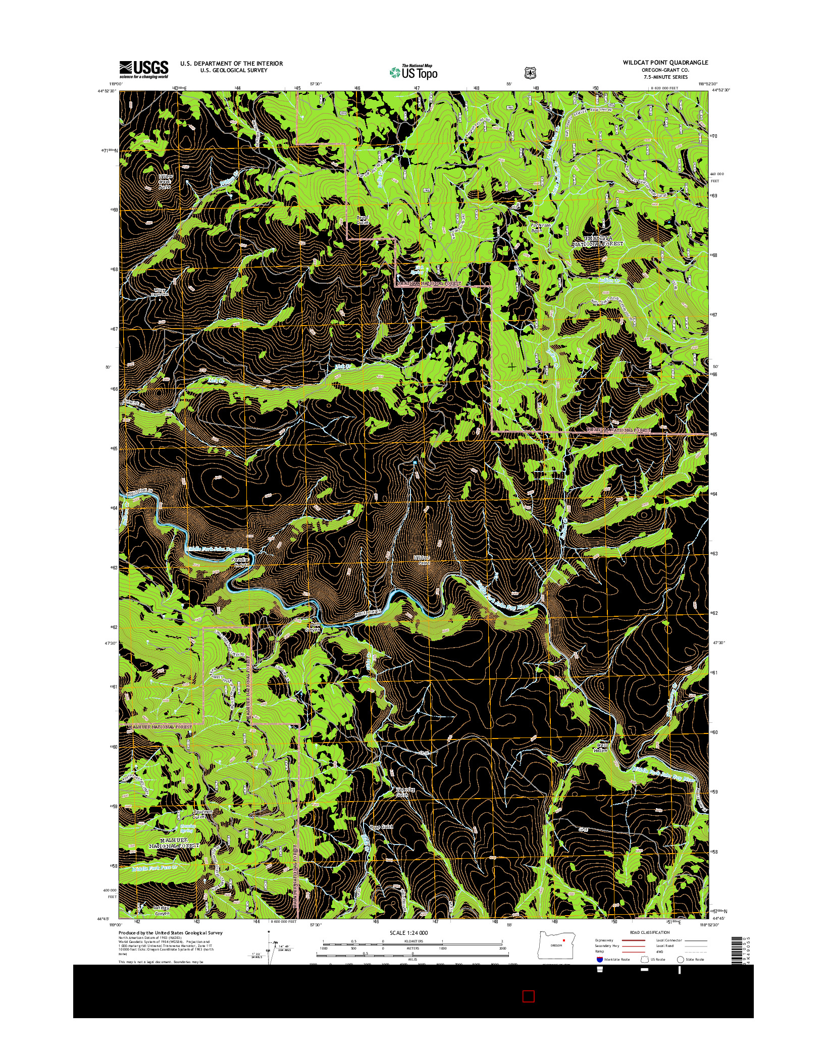 USGS US TOPO 7.5-MINUTE MAP FOR WILDCAT POINT, OR 2014