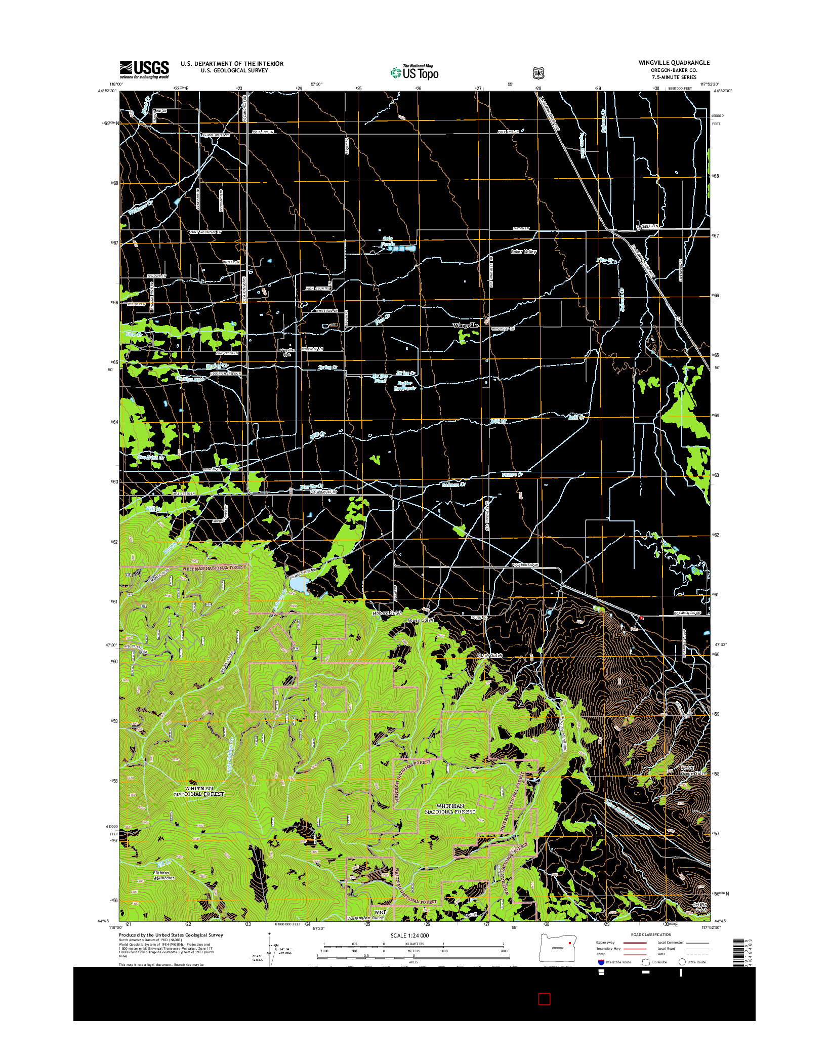 USGS US TOPO 7.5-MINUTE MAP FOR WINGVILLE, OR 2014