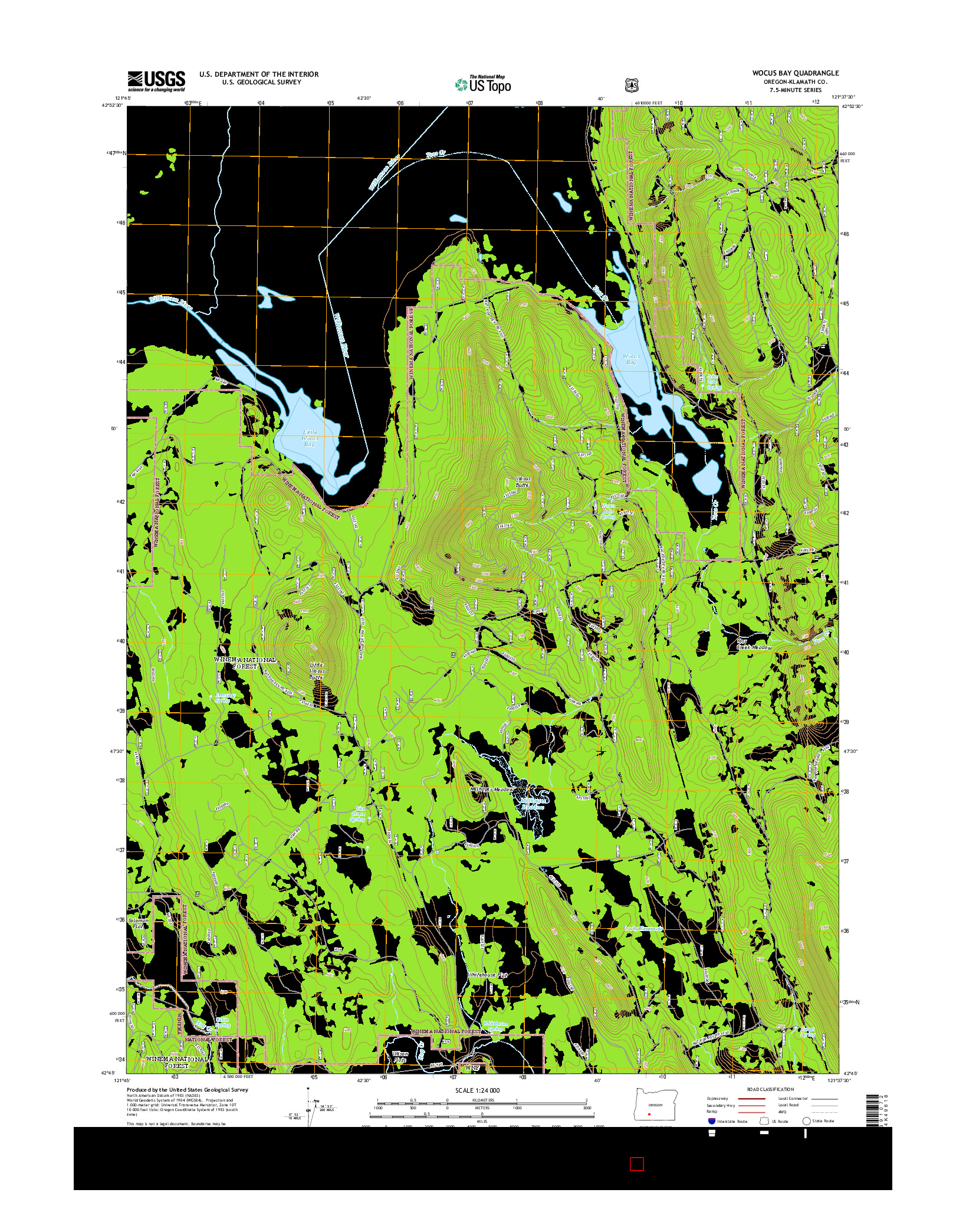 USGS US TOPO 7.5-MINUTE MAP FOR WOCUS BAY, OR 2014