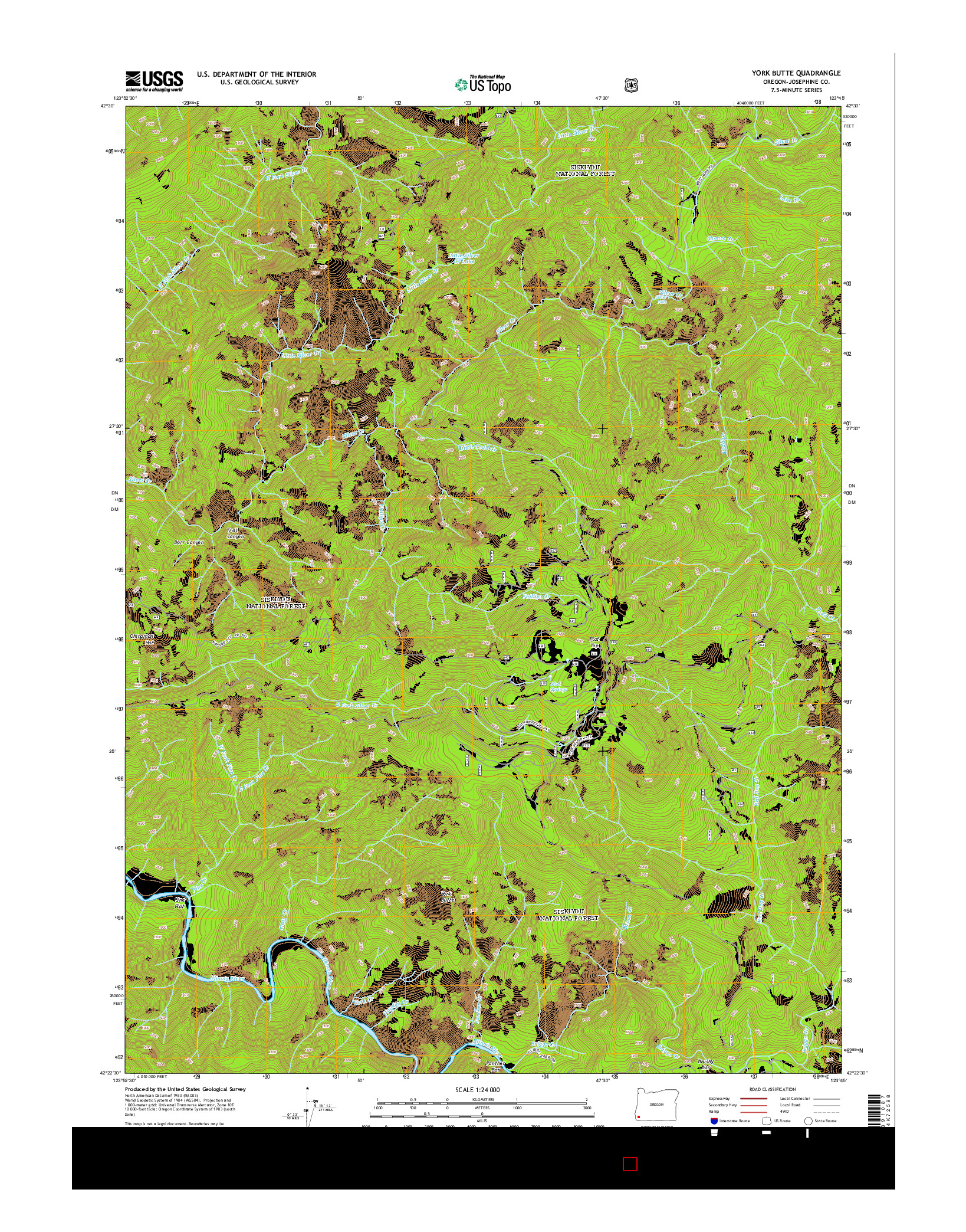 USGS US TOPO 7.5-MINUTE MAP FOR YORK BUTTE, OR 2014