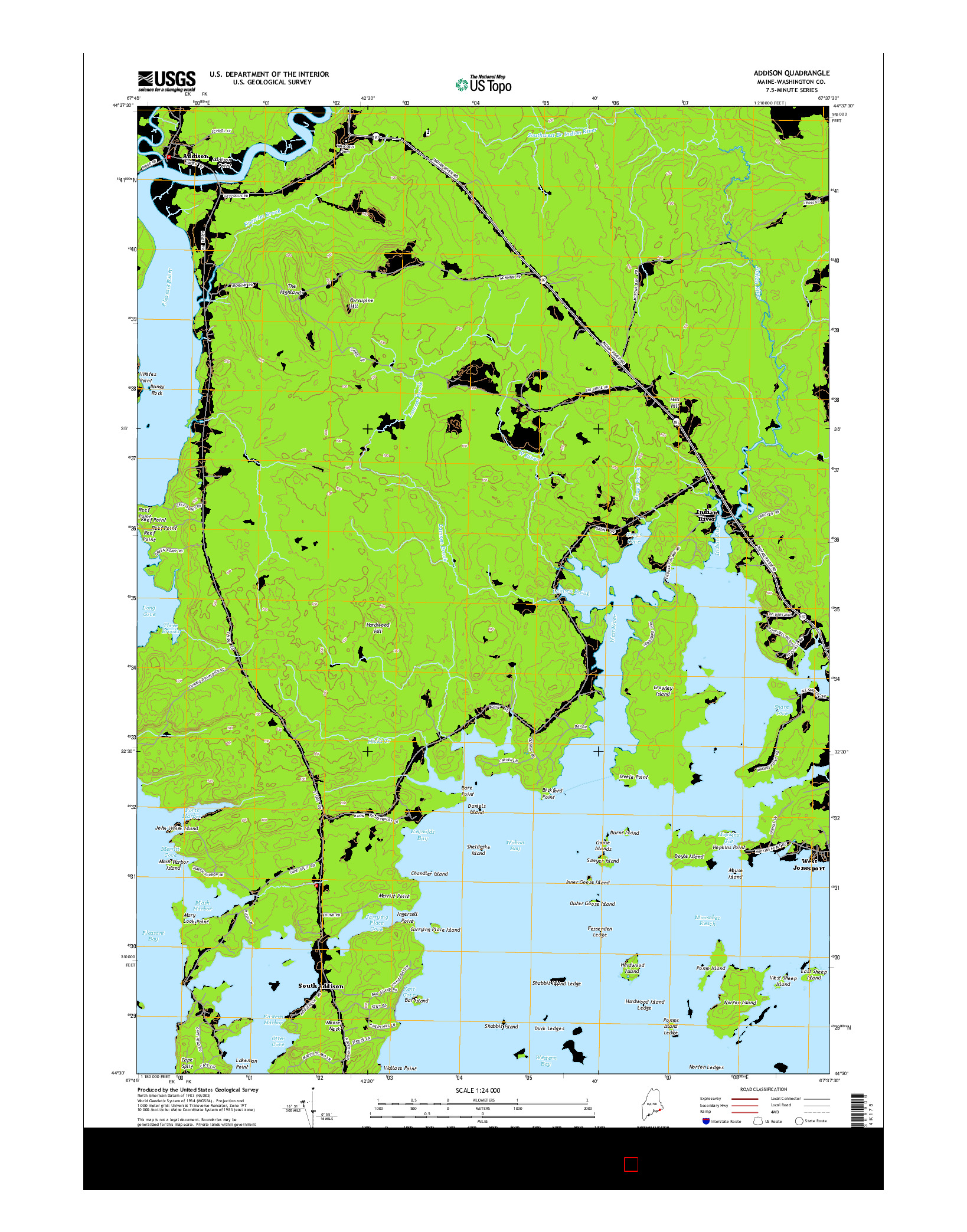 USGS US TOPO 7.5-MINUTE MAP FOR ADDISON, ME 2014