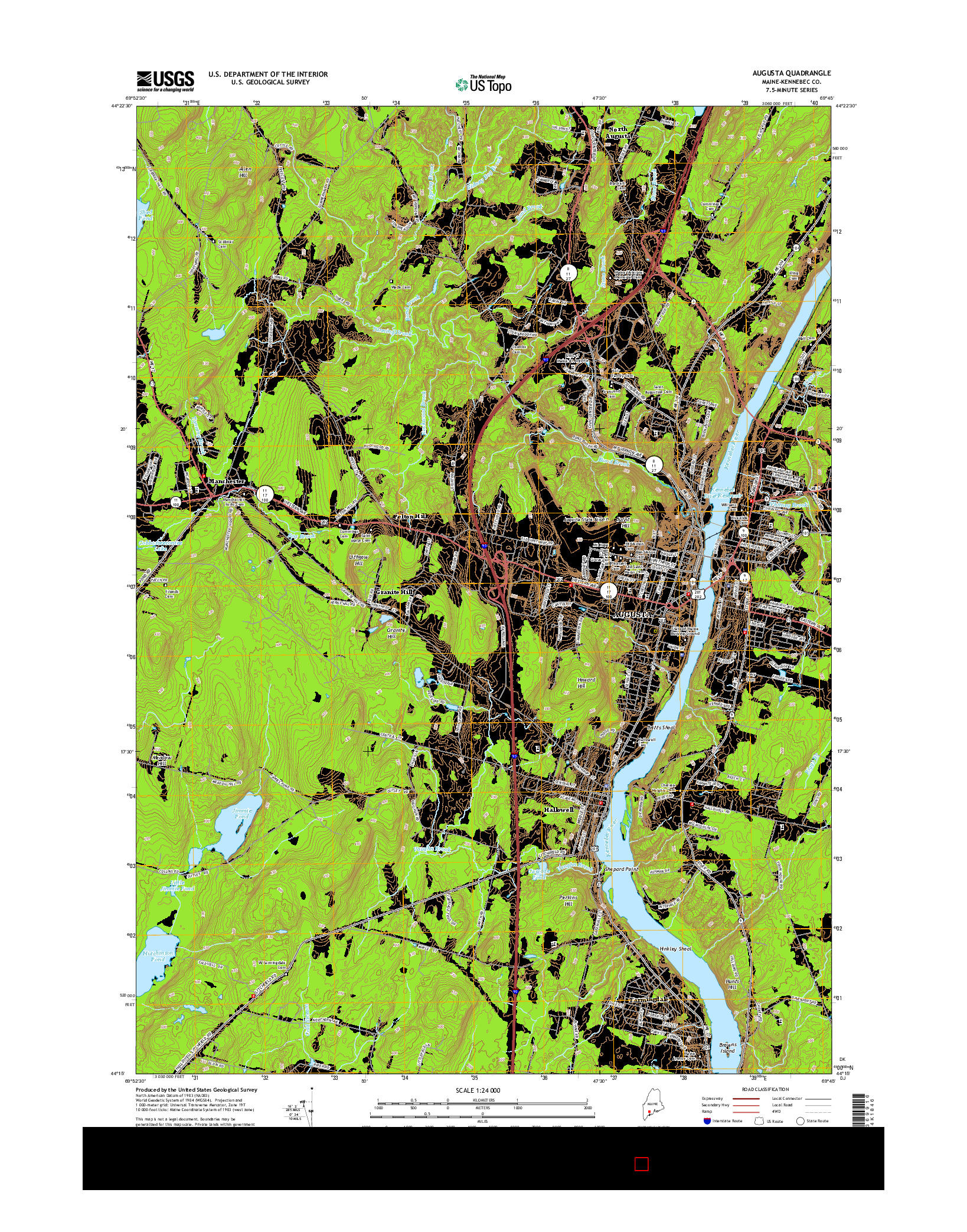 USGS US TOPO 7.5-MINUTE MAP FOR AUGUSTA, ME 2014