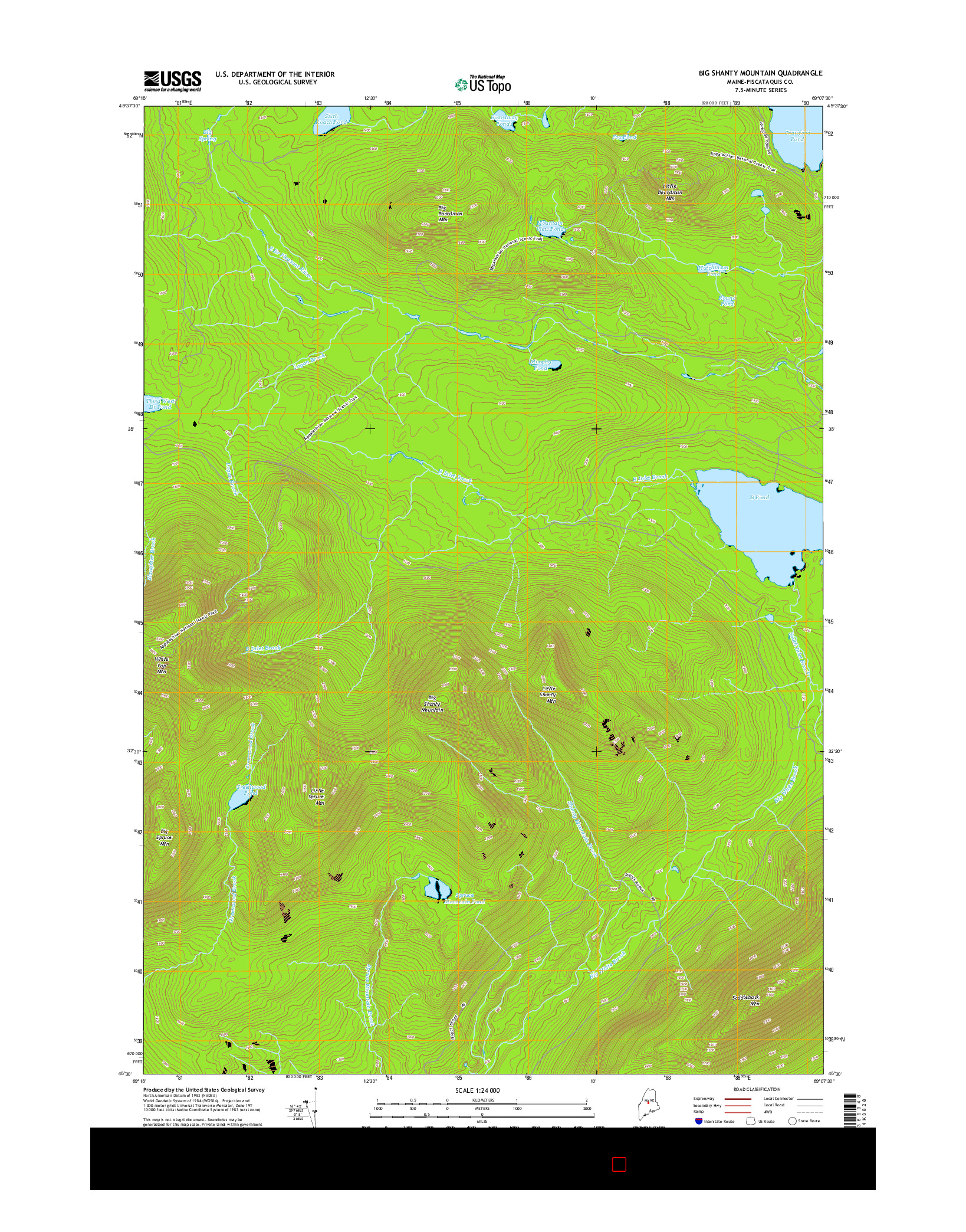 USGS US TOPO 7.5-MINUTE MAP FOR BIG SHANTY MOUNTAIN, ME 2014