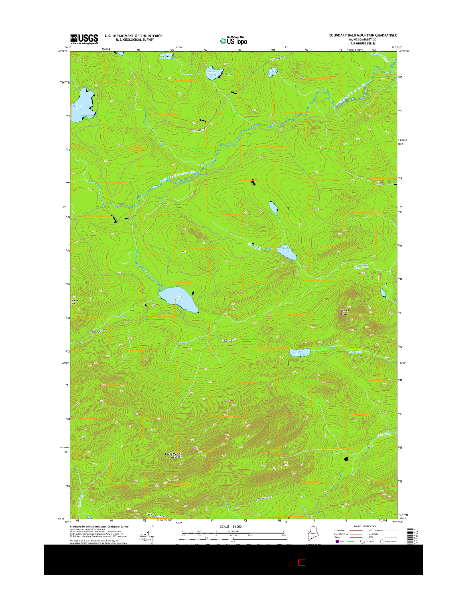 USGS US TOPO 7.5-MINUTE MAP FOR BOUNDARY BALD MOUNTAIN, ME 2014