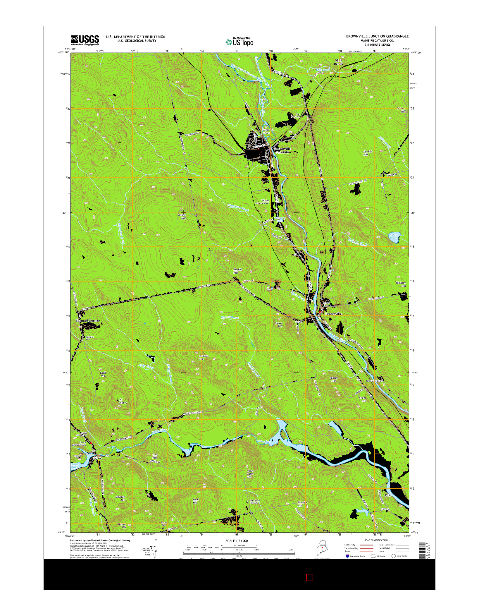 USGS US TOPO 7.5-MINUTE MAP FOR BROWNVILLE JUNCTION, ME 2014
