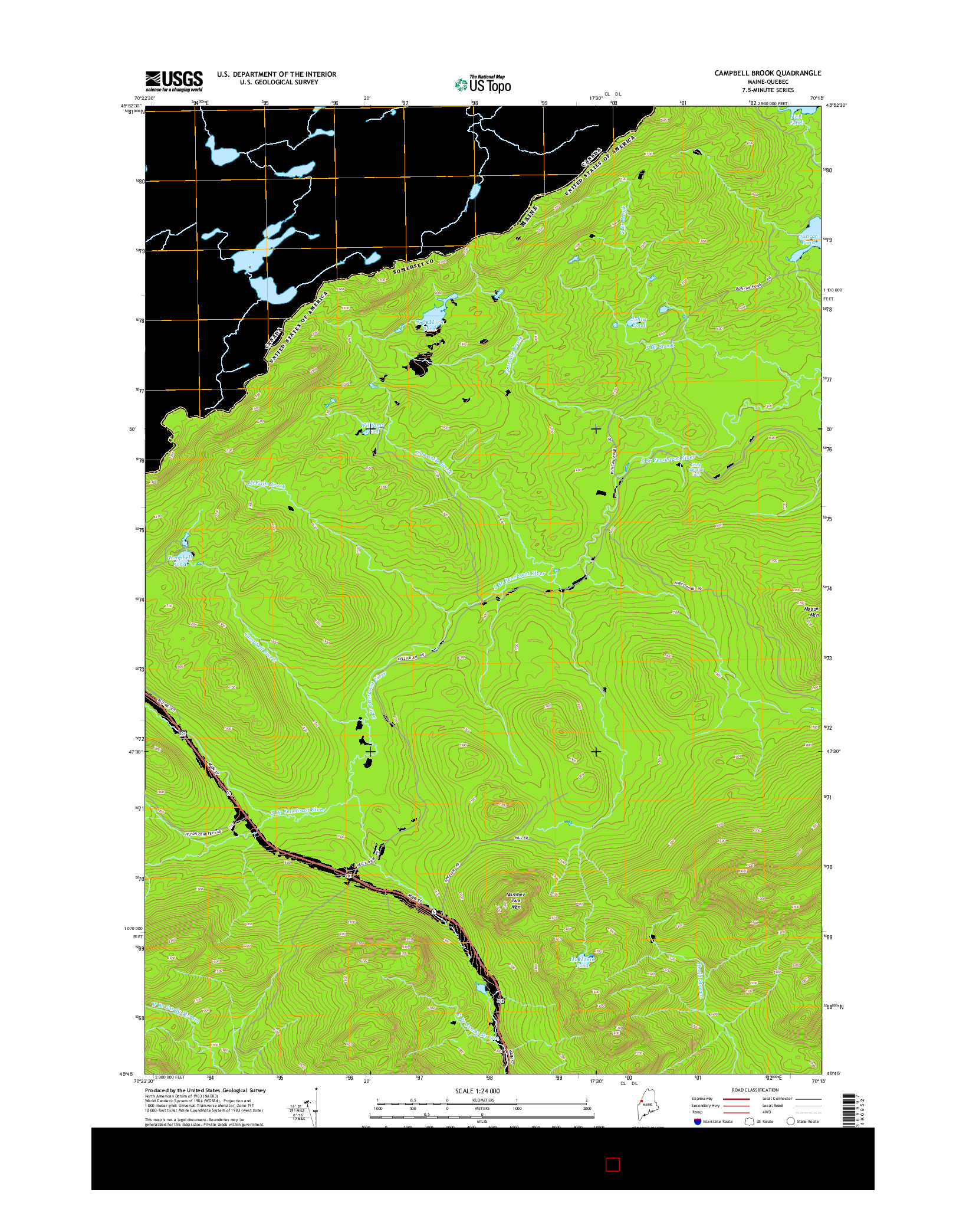 USGS US TOPO 7.5-MINUTE MAP FOR CAMPBELL BROOK, ME-QC 2014