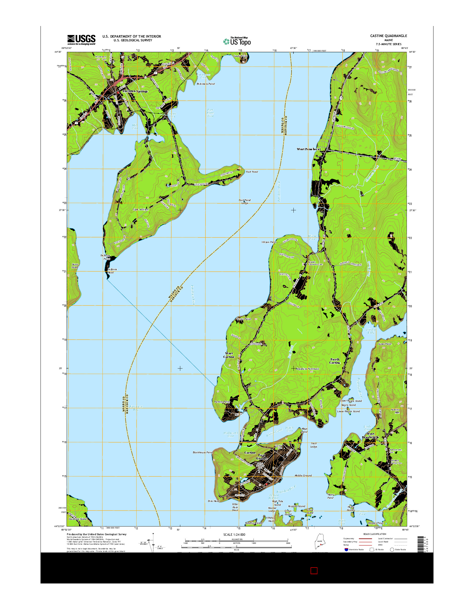 USGS US TOPO 7.5-MINUTE MAP FOR CASTINE, ME 2014