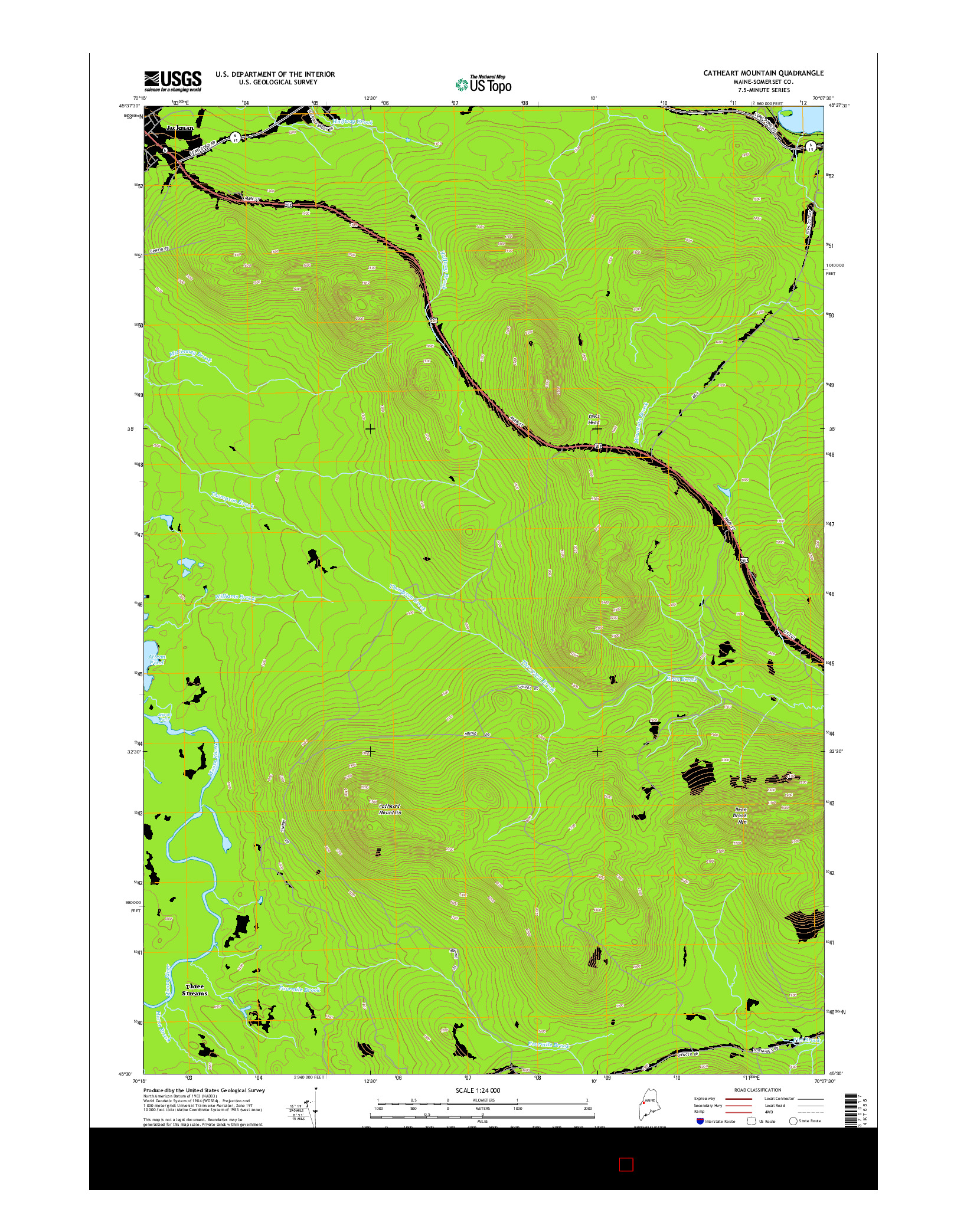 USGS US TOPO 7.5-MINUTE MAP FOR CATHEART MOUNTAIN, ME 2014