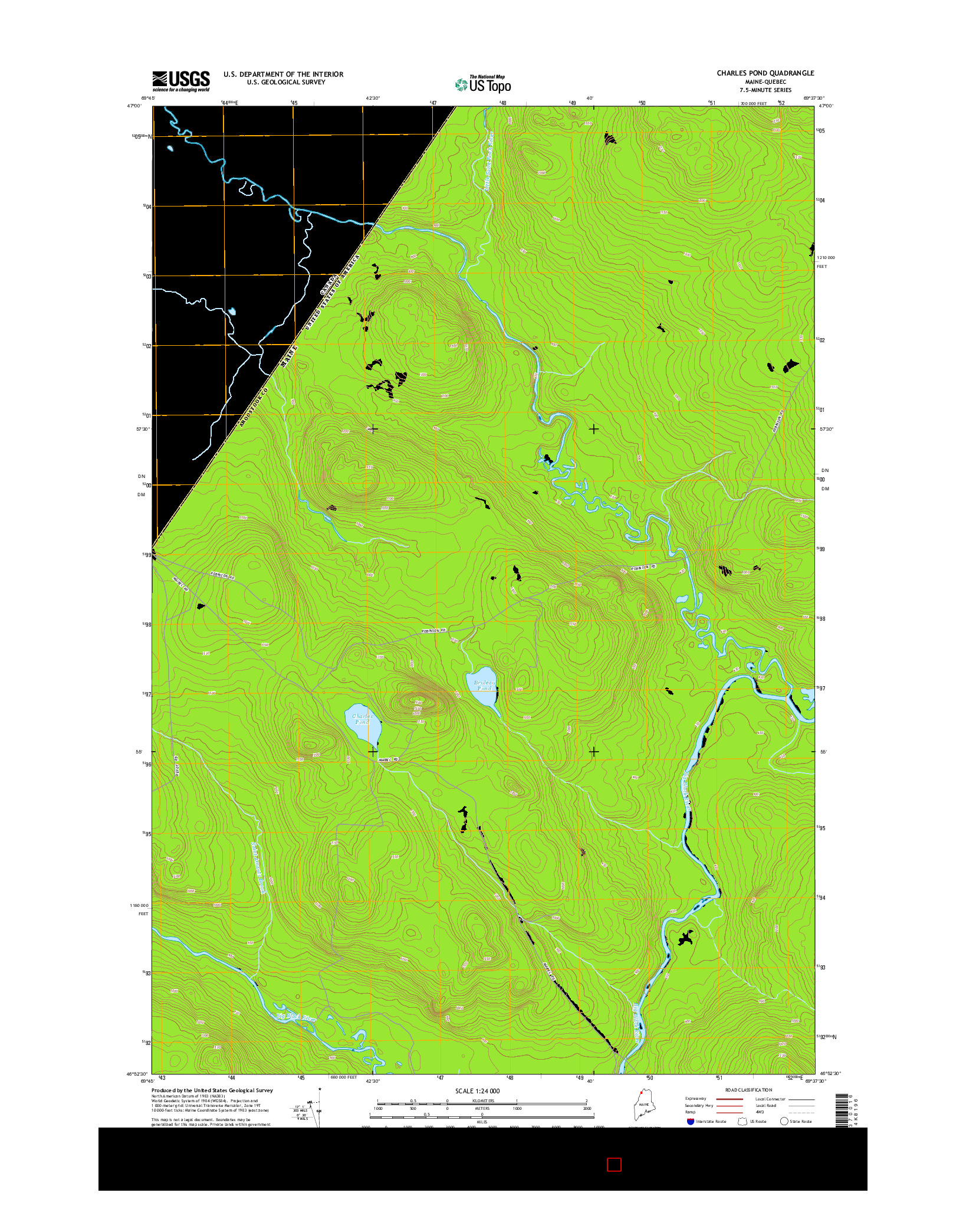 USGS US TOPO 7.5-MINUTE MAP FOR CHARLES POND, ME-QC 2014