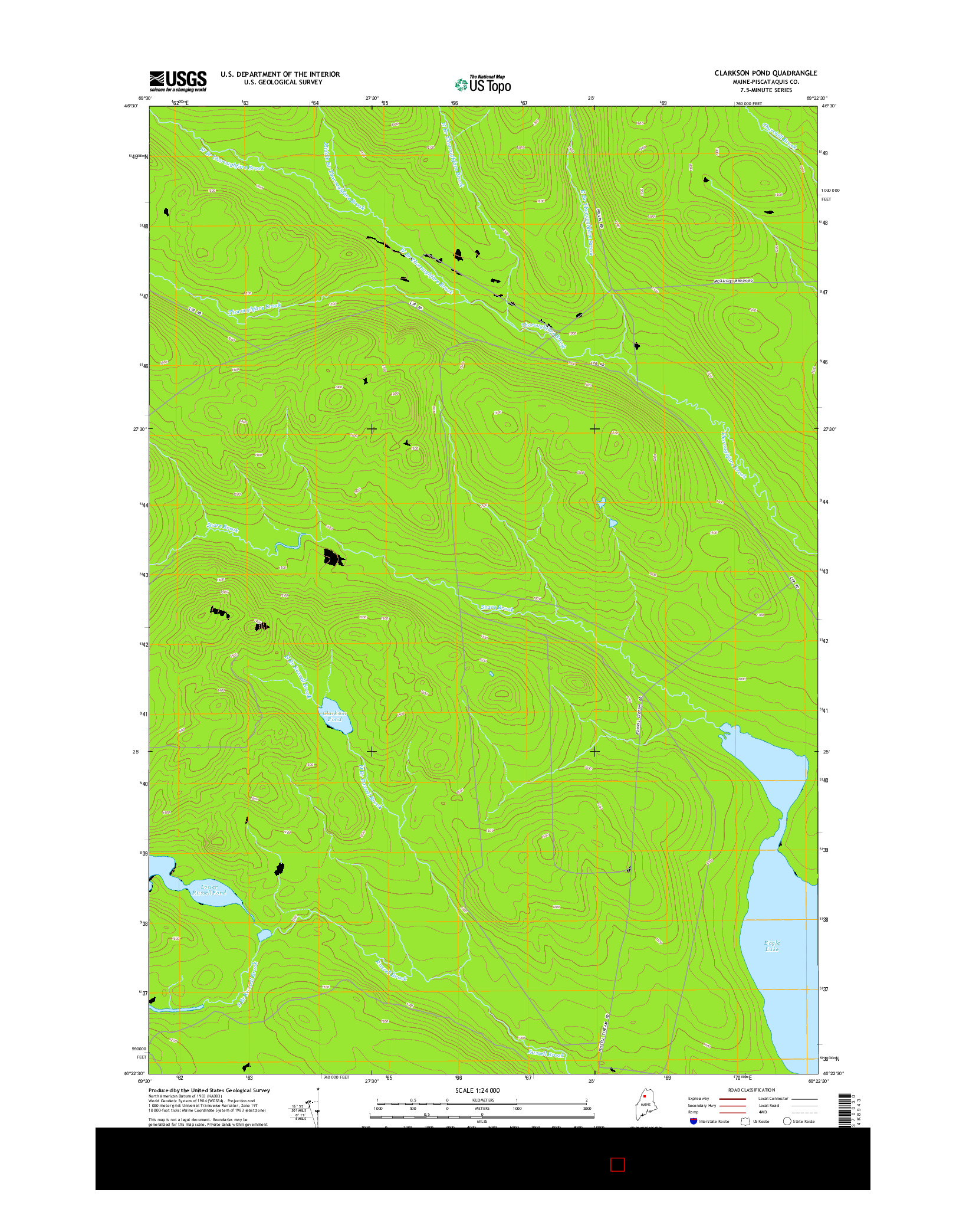 USGS US TOPO 7.5-MINUTE MAP FOR CLARKSON POND, ME 2014