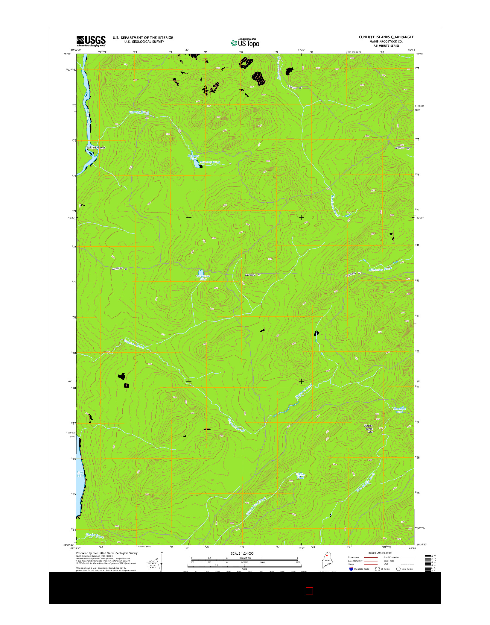 USGS US TOPO 7.5-MINUTE MAP FOR CUNLIFFE ISLANDS, ME 2014