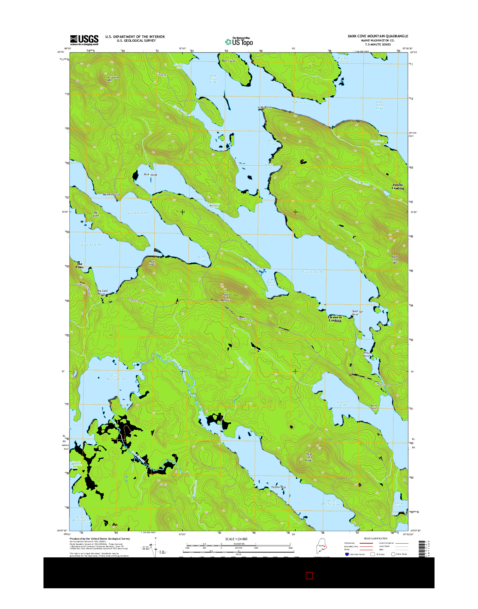 USGS US TOPO 7.5-MINUTE MAP FOR DARK COVE MOUNTAIN, ME 2014